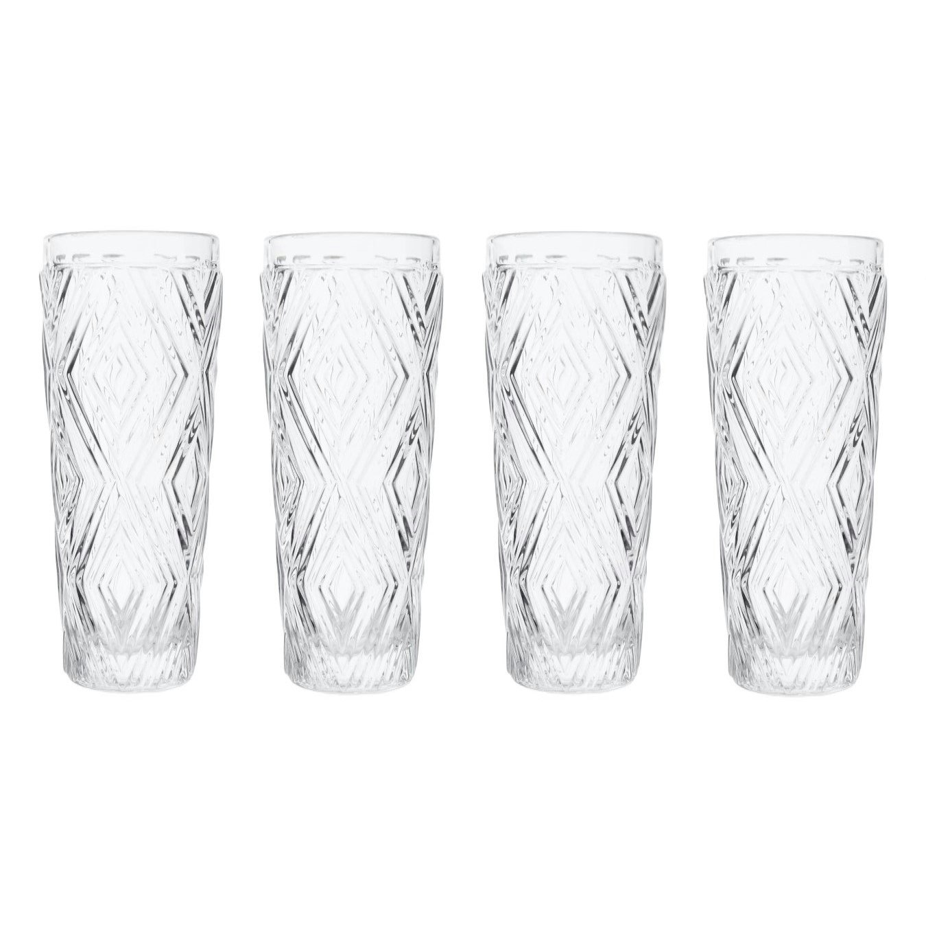 Four Fleur Wine Glasses - Clear by Fifty Five South
