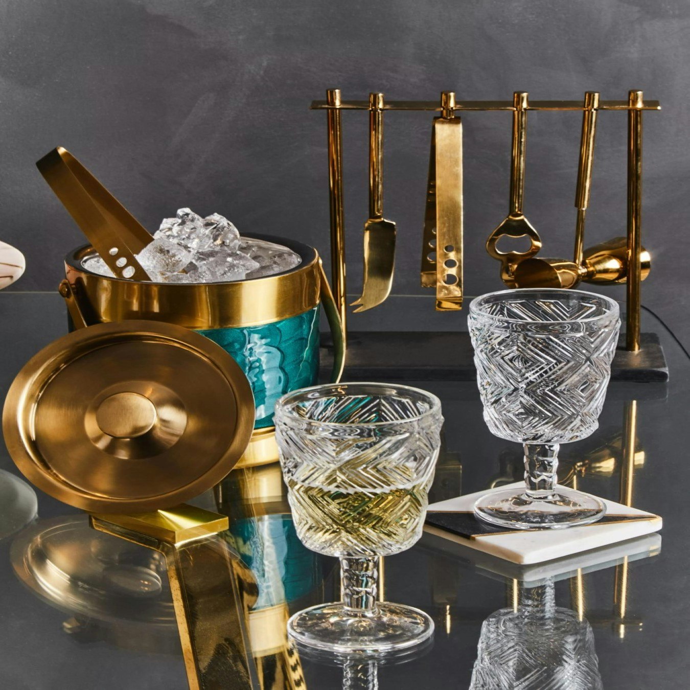 Fleur Clear Wine Glasses - Four by Fifty Five South