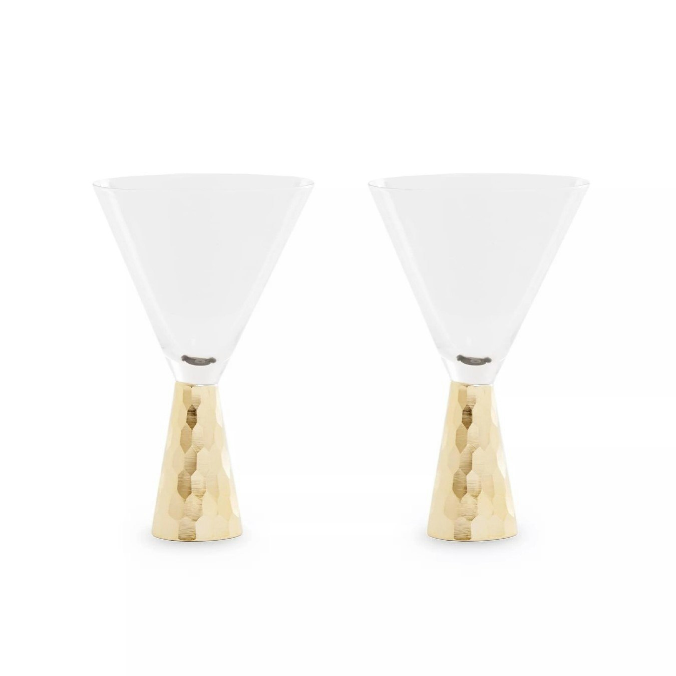 Two Astrid Wine Glasses - Gold Finish Stem by Fifty Five South