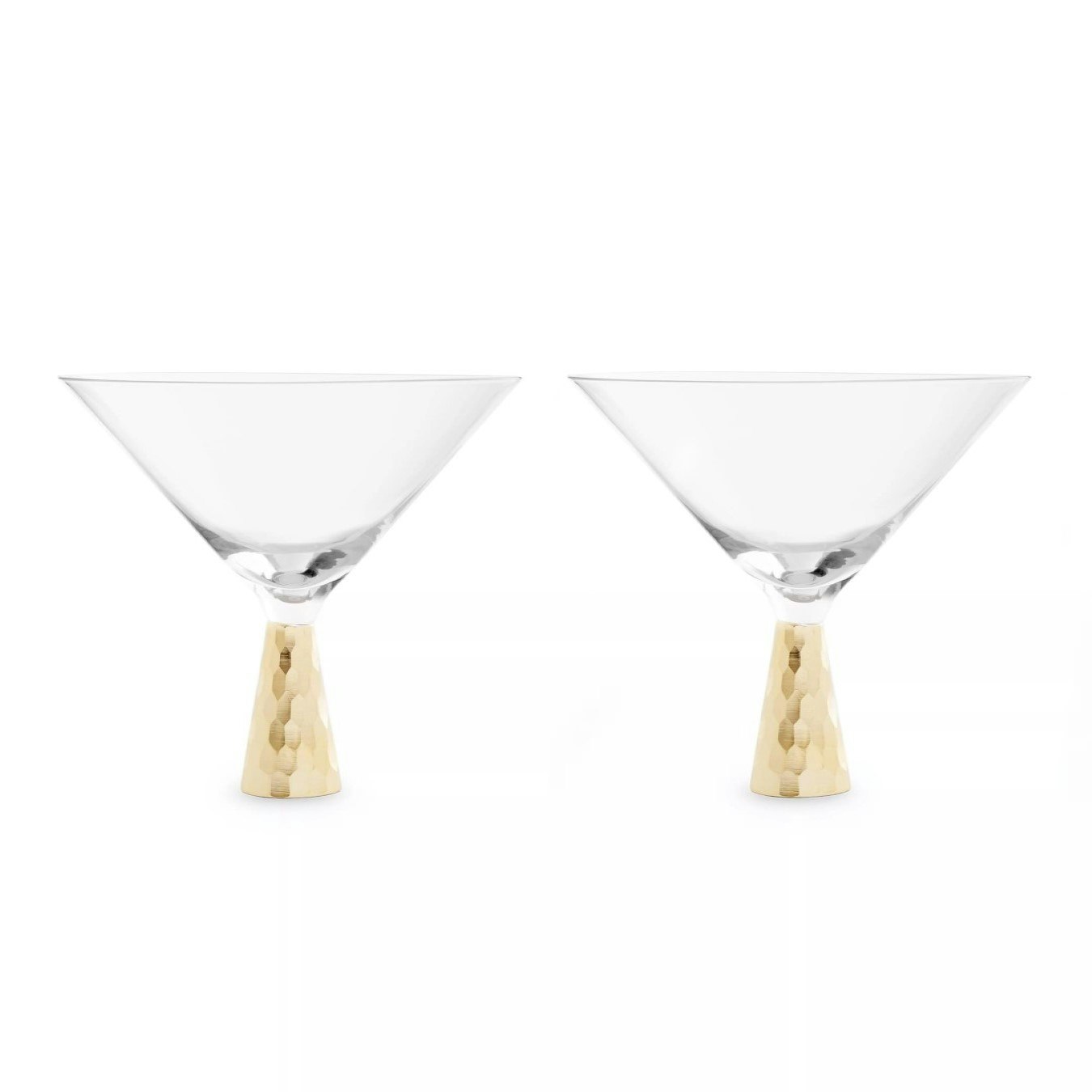 Two Cocktail Glasses - Gold Finish Stem by Fifty Five South