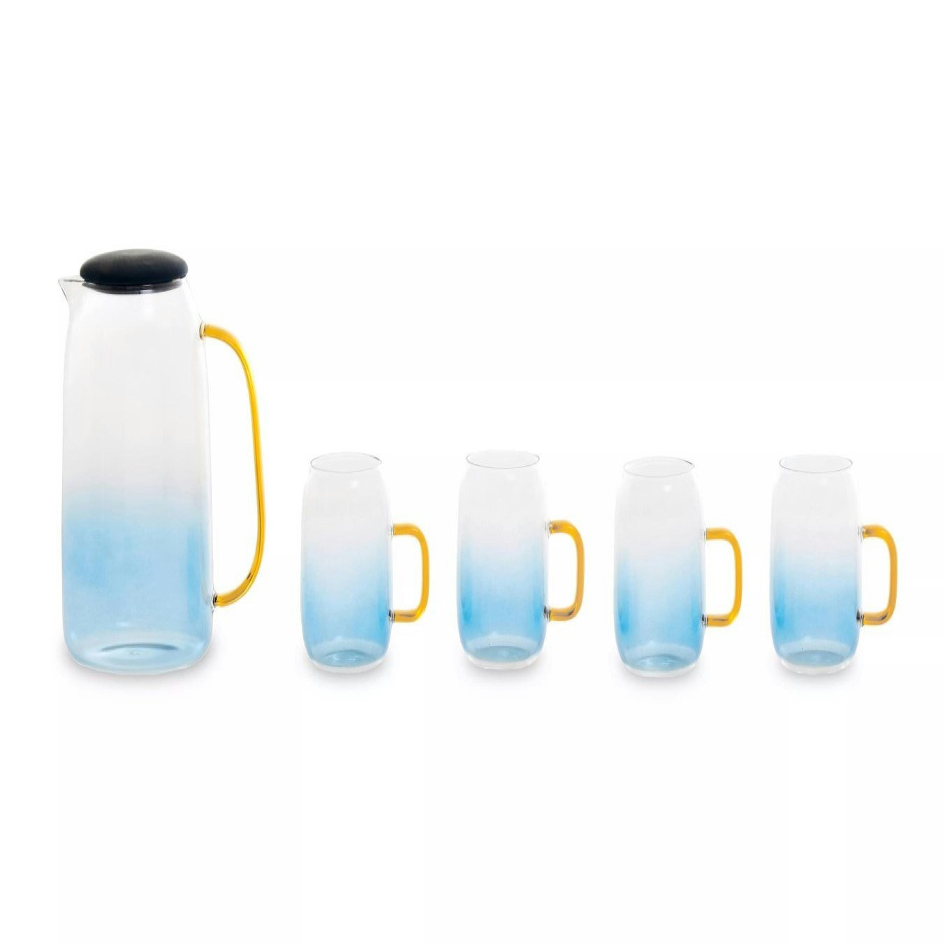 Noa Glass And Jug Five Piece Set - Blue by Fifty Five South