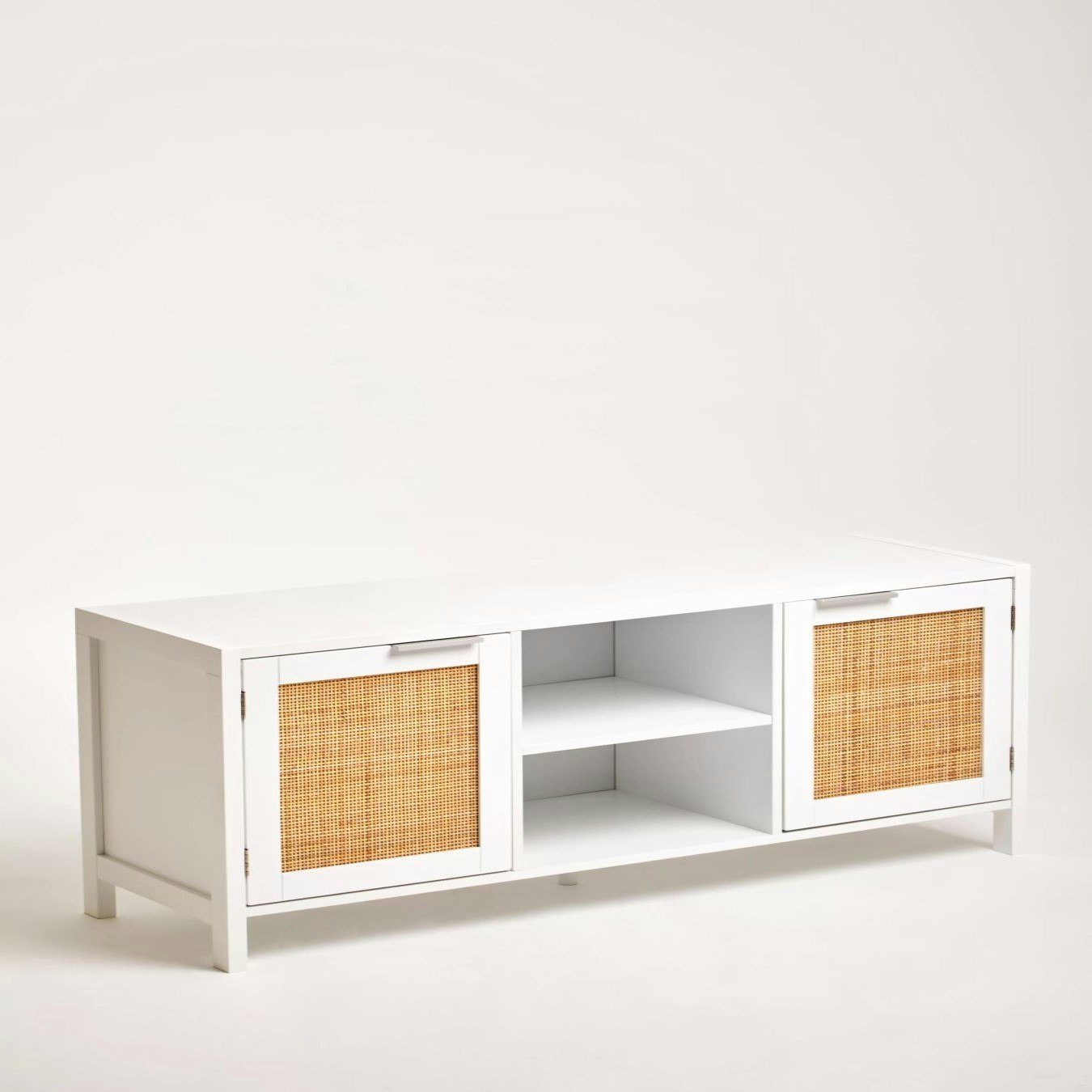 Sherman White Wood Media Unit by Fifty Five South