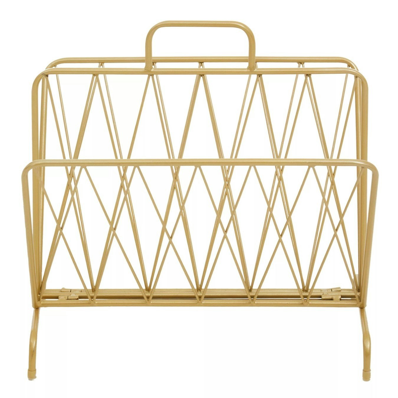 Avento Gold Finish Magazine Rack - Two Pocket by Fifty Five South