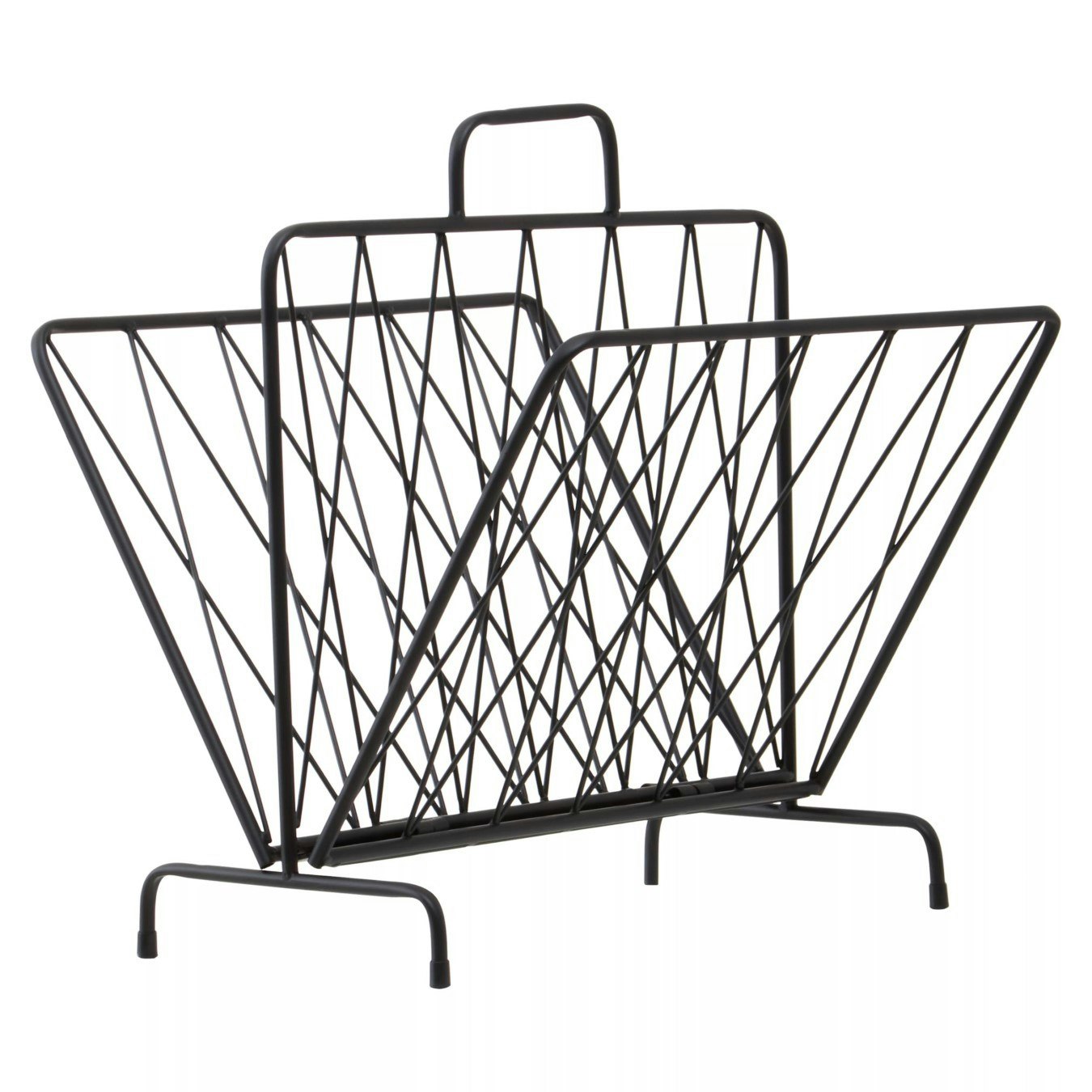 Avento Black Magazine Rack - Two Pocket by Fifty Five South