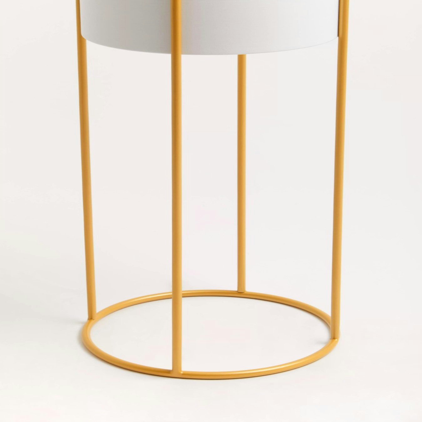 Trosa Floor Standing Planter - White & Gold by Fifty Five South