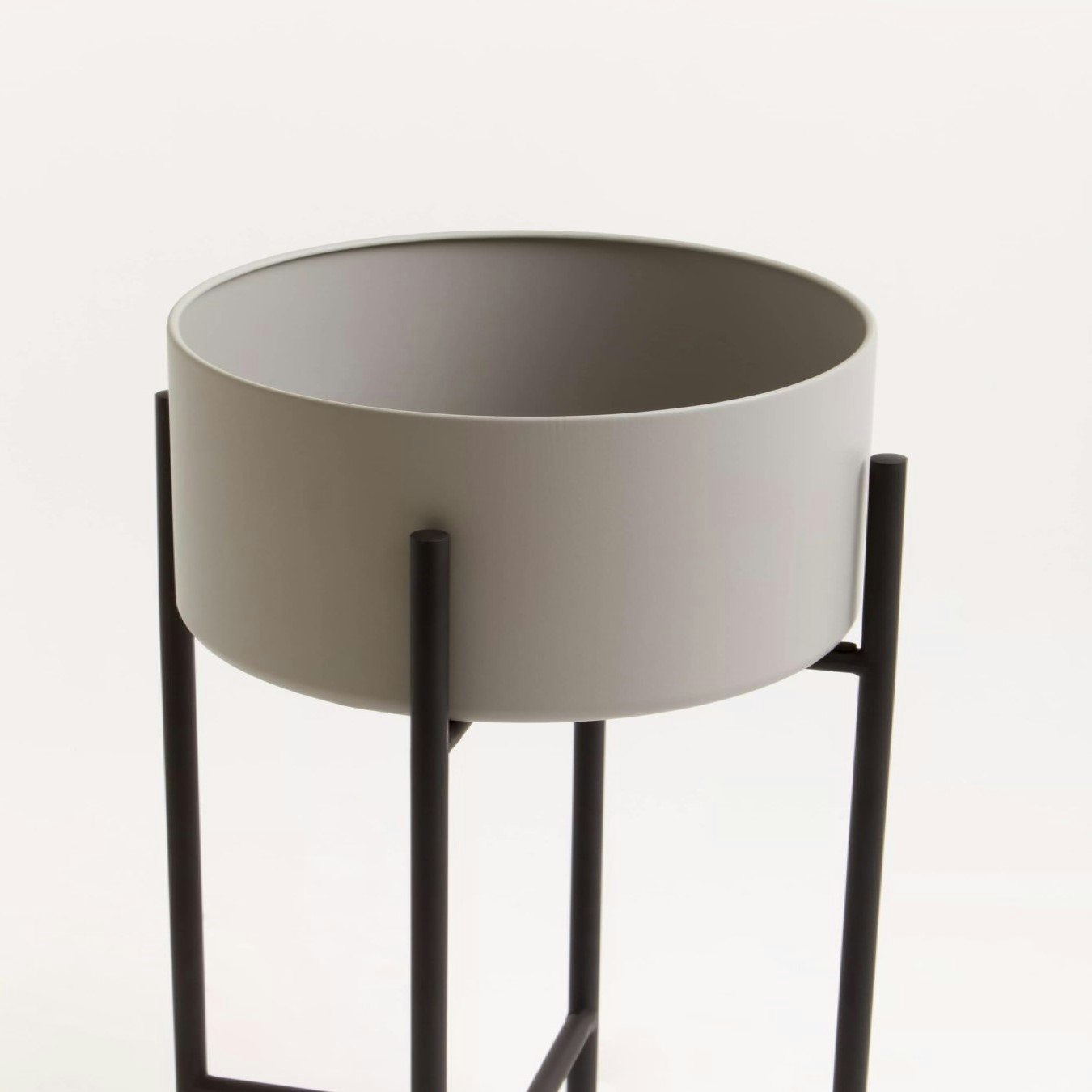 Trosa Floor Standing Planter - White & Black by Fifty Five South