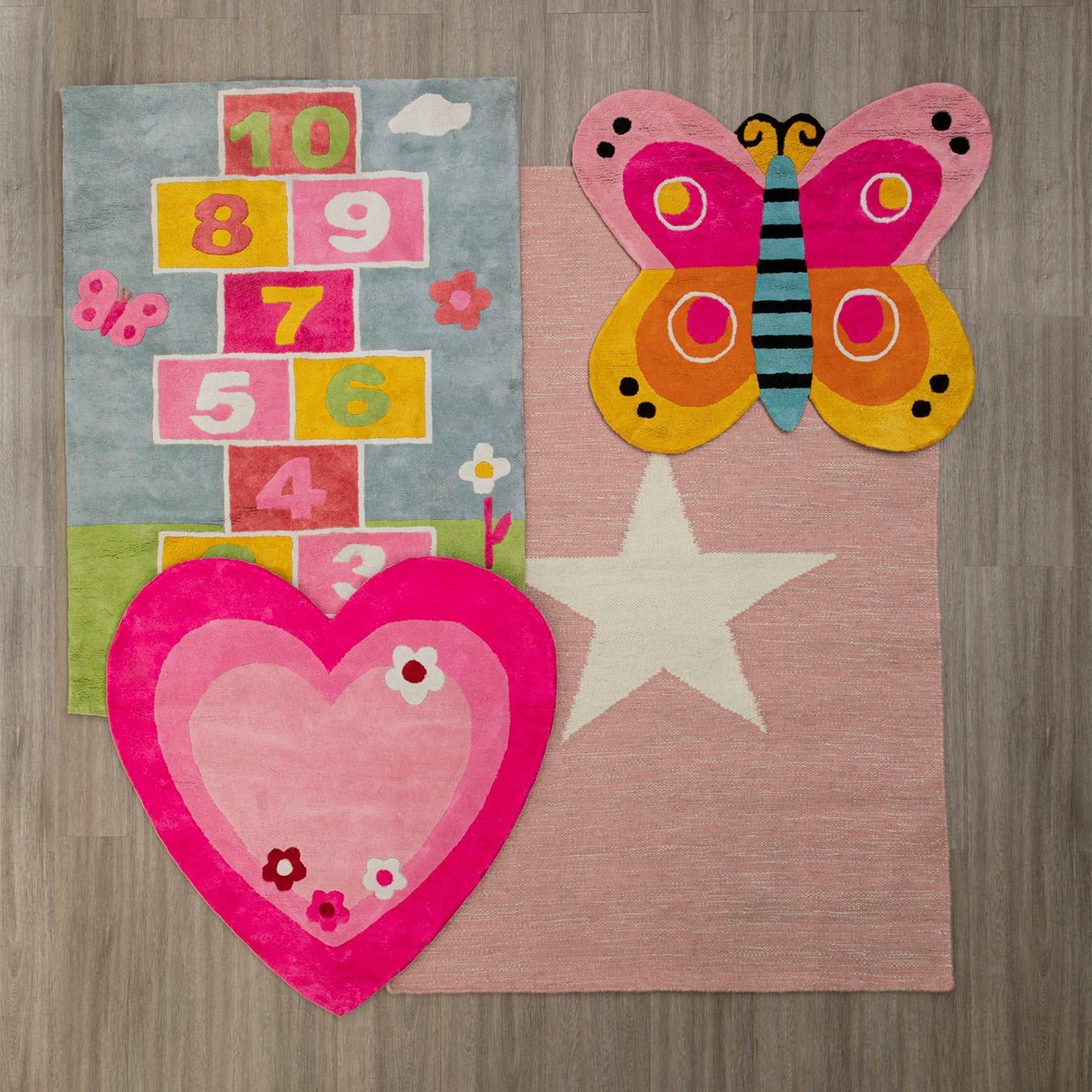 Kids Hopscotch Cotton Rug by Fifty Five South