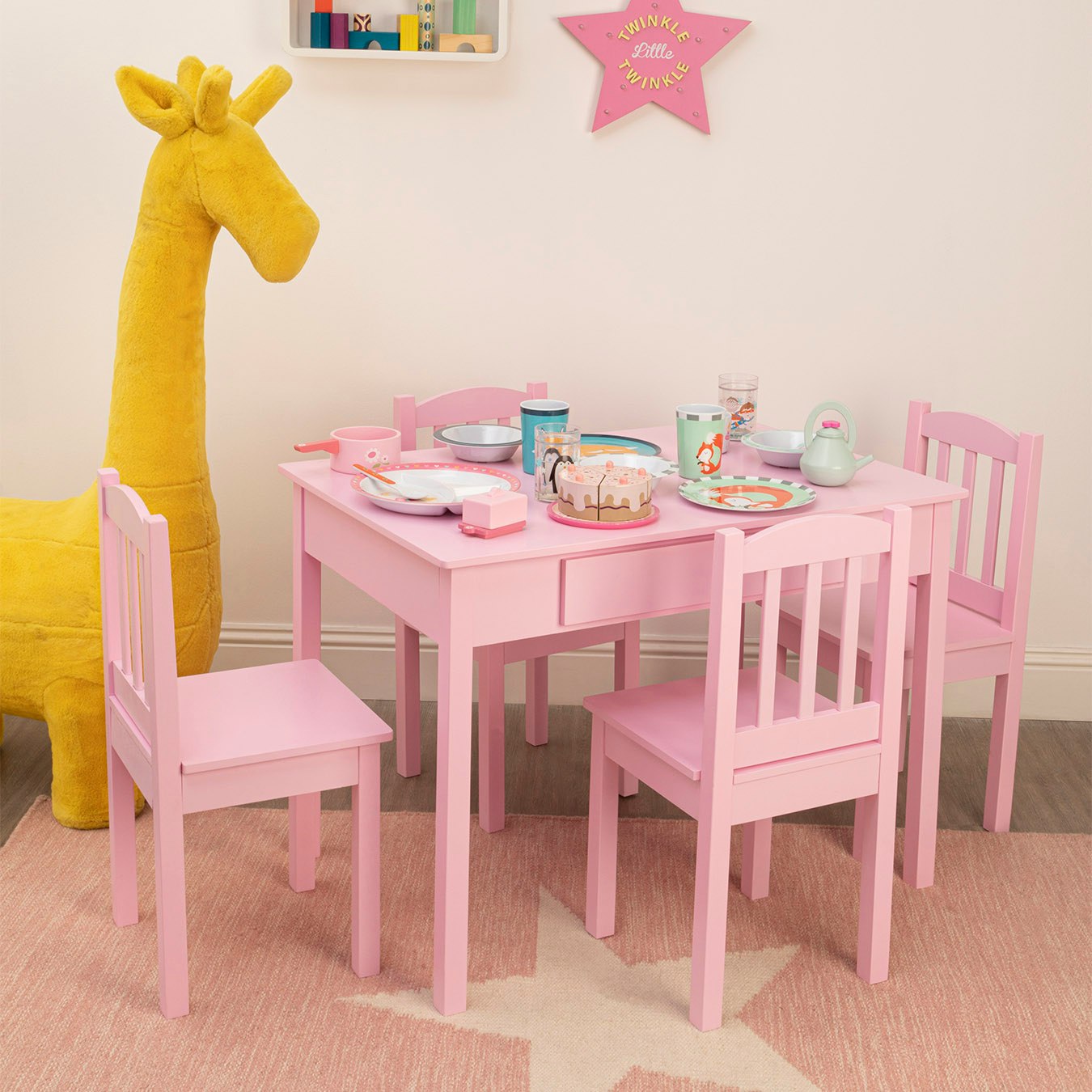 Kids Dining Set - Pink - Set of 5 by Fifty Five South
