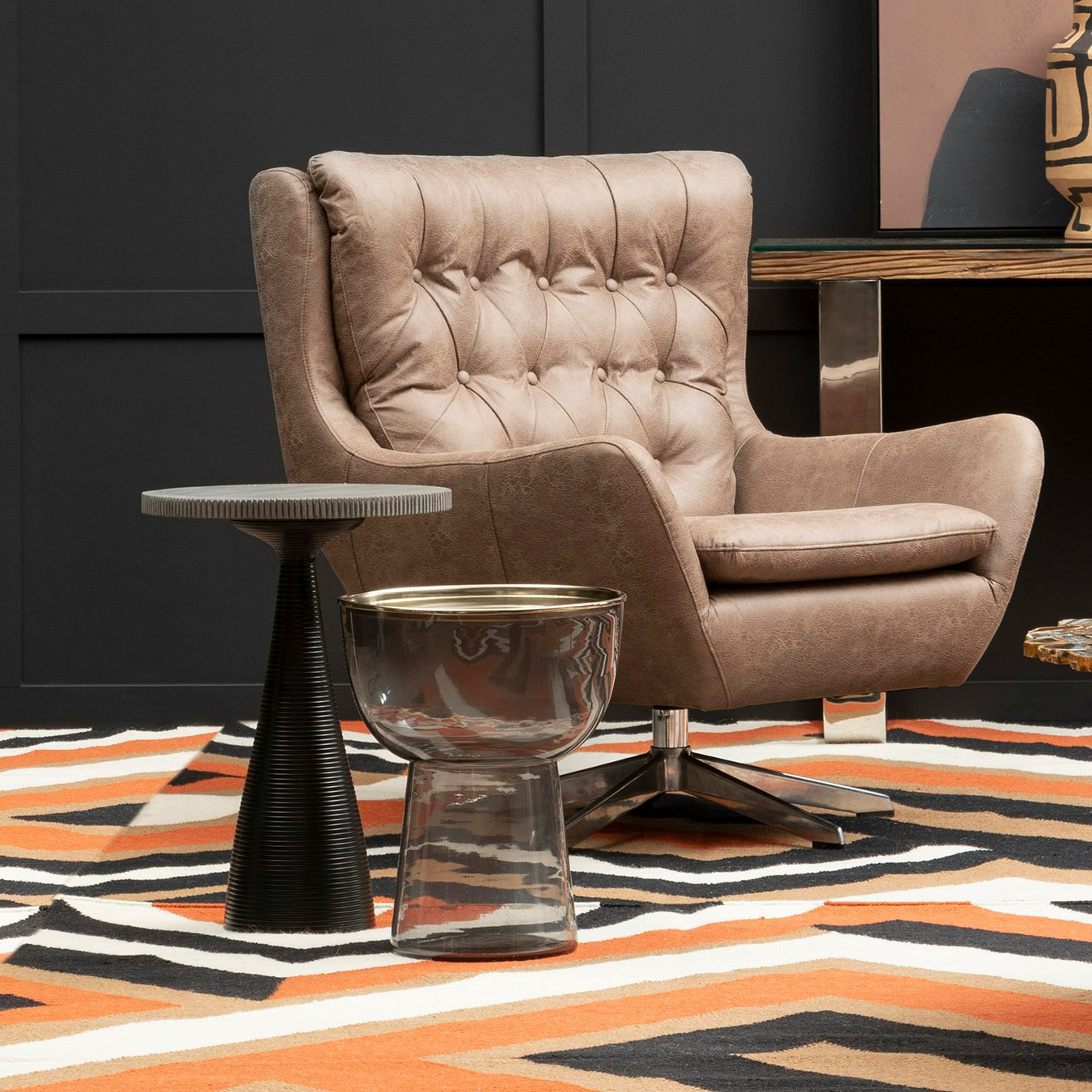 Martini Side Table - Black by Fifty Five South