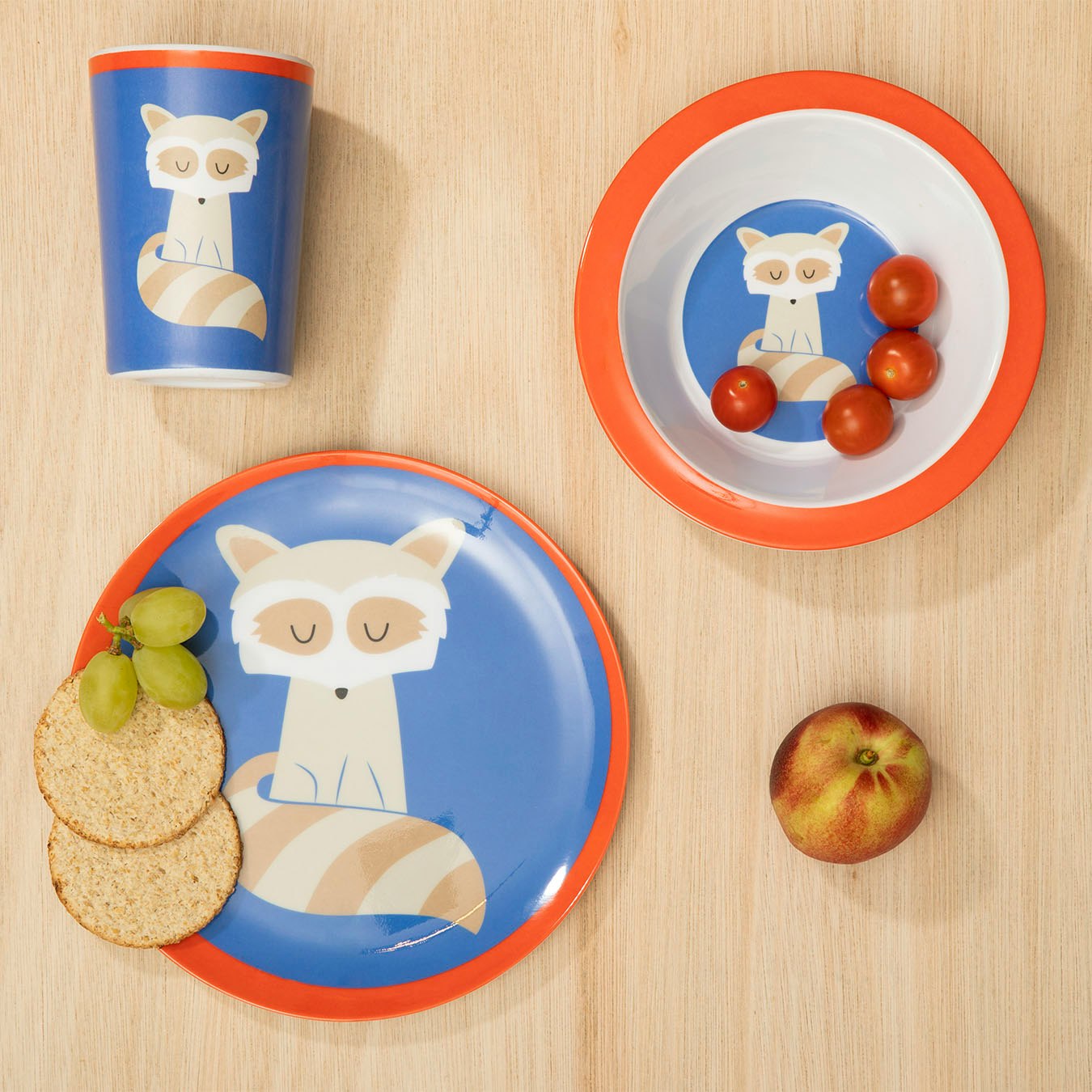 Mimo Kids Dinner Set - Ralph Raccoon - Set of 3 by Fifty Five South