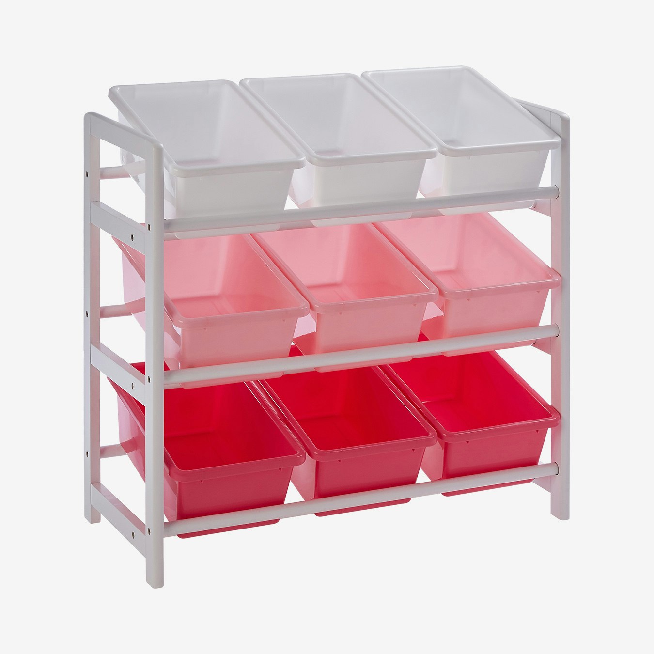 3-Tier Storage Unit - White / Pink by Fifty Five South