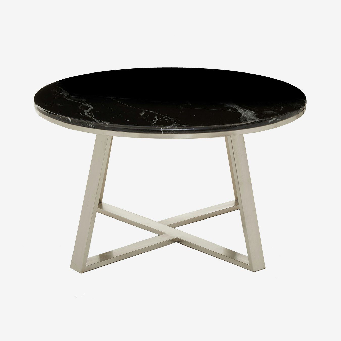 Alvaro Round Coffee Table - Black Marble by Fifty Five South