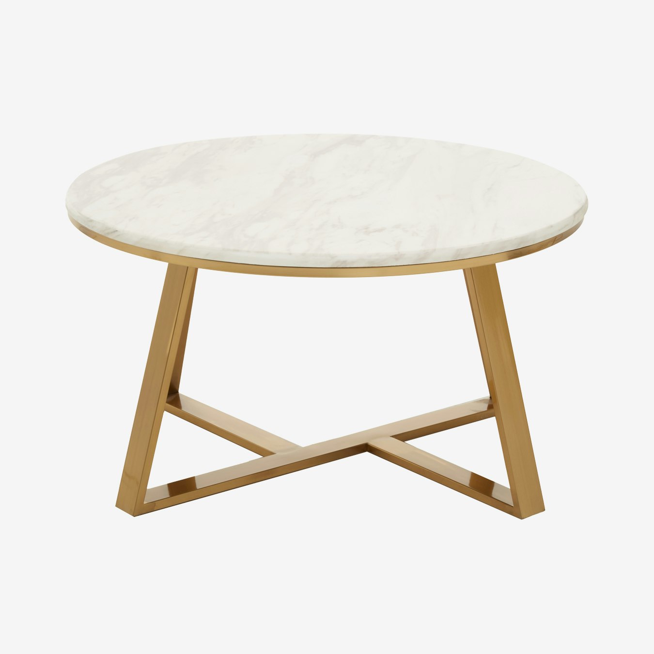 Alvaro Round Coffee Table - White Marble by Fifty Five South