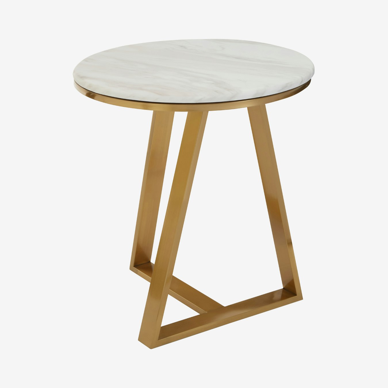 Alvaro Round Side Table - White Marble by Fifty Five South