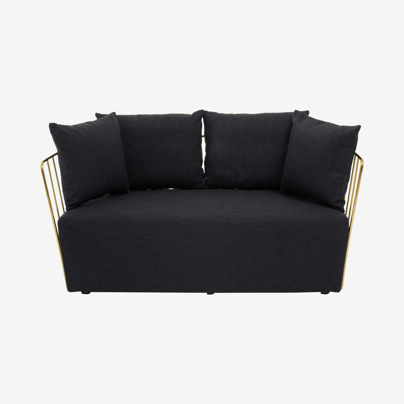 Azalea 2-Seater Sofa - Black / Gold by Fifty Five South