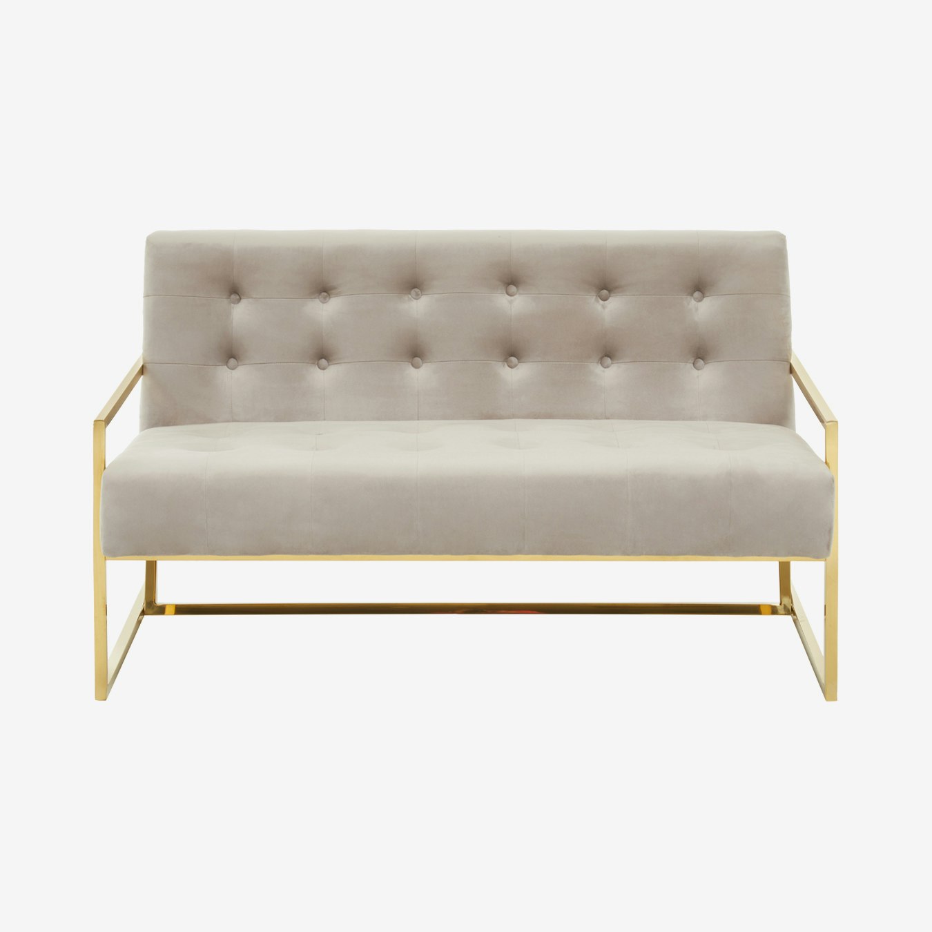 Azalea 2-Seater Velvet Sofa - Mink / Gold by Fifty Five South