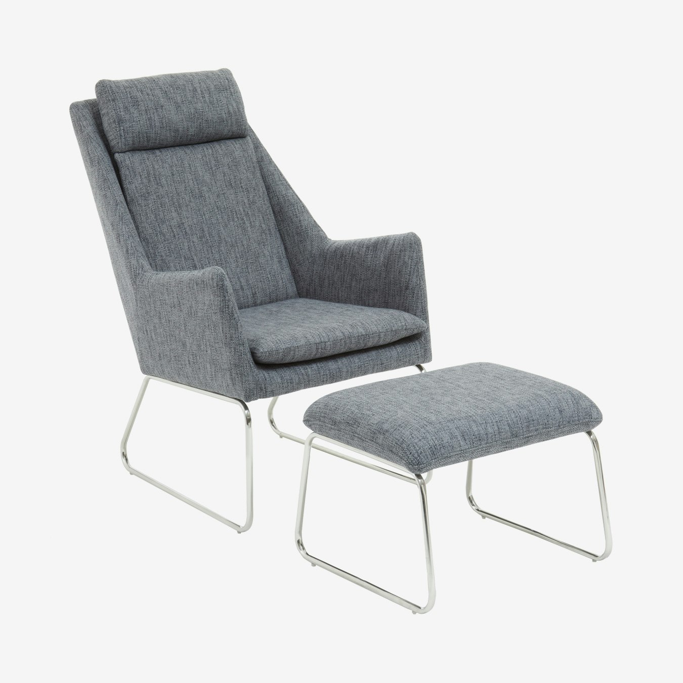 Azalea Chair & Footstool - Grey by Fifty Five South