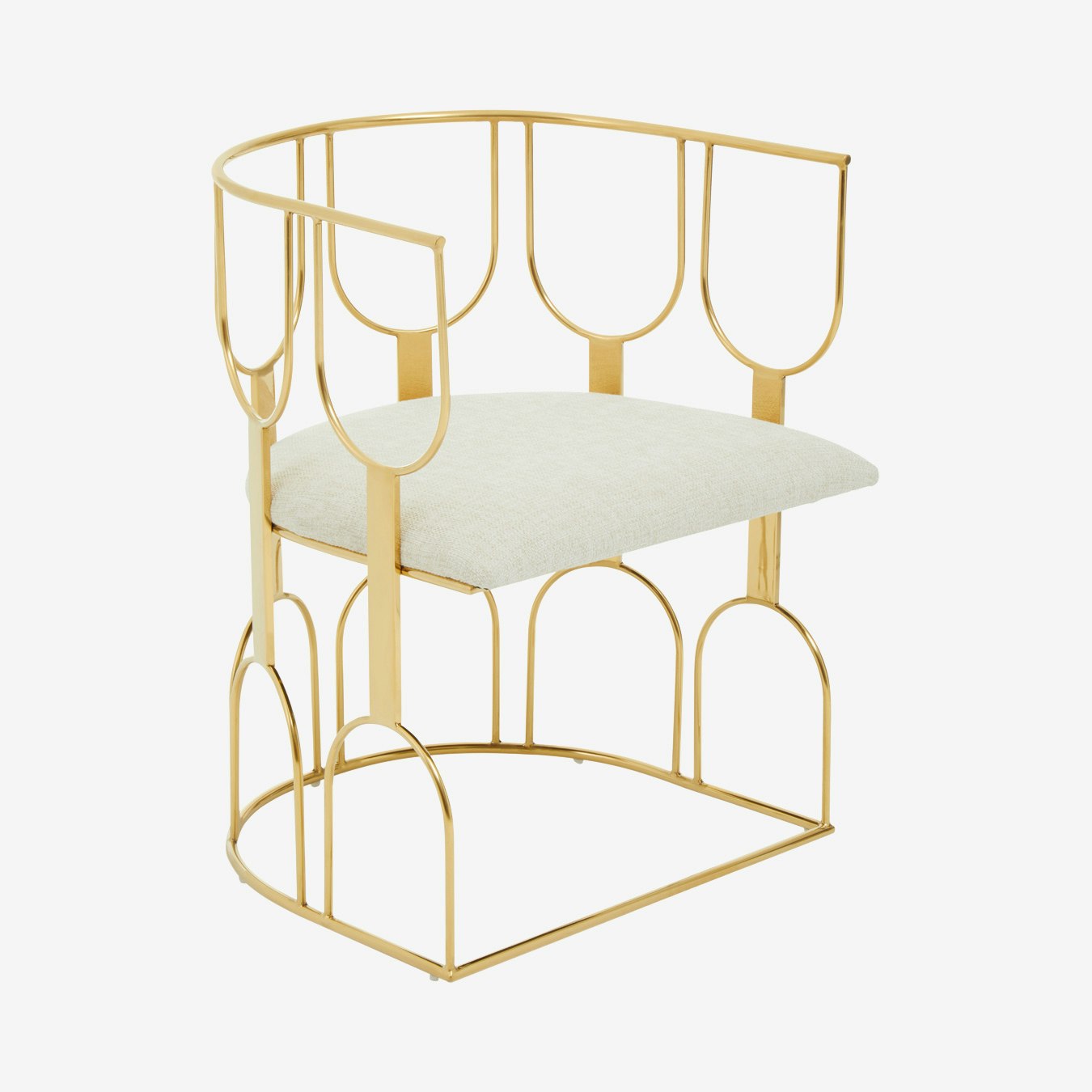 Azalea Arm Chair - Natural / Gold by Fifty Five South