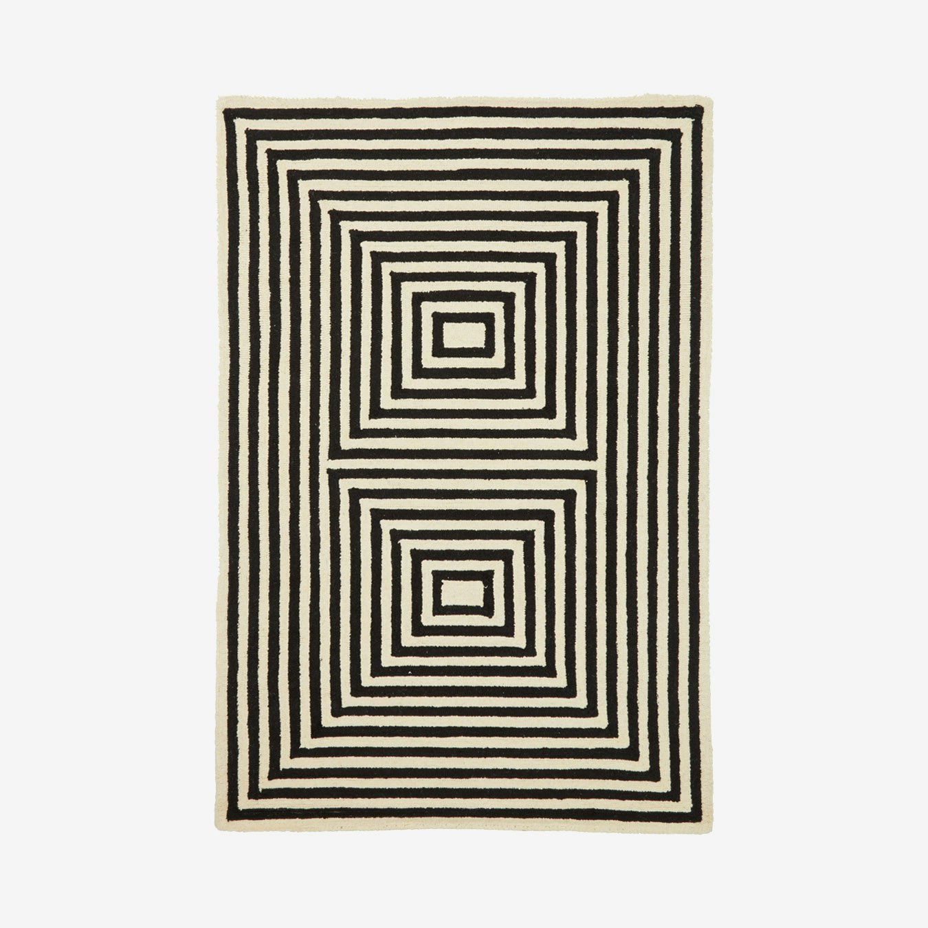Bosie Milana Geometric Area Rug - Black / White by Fifty Five South