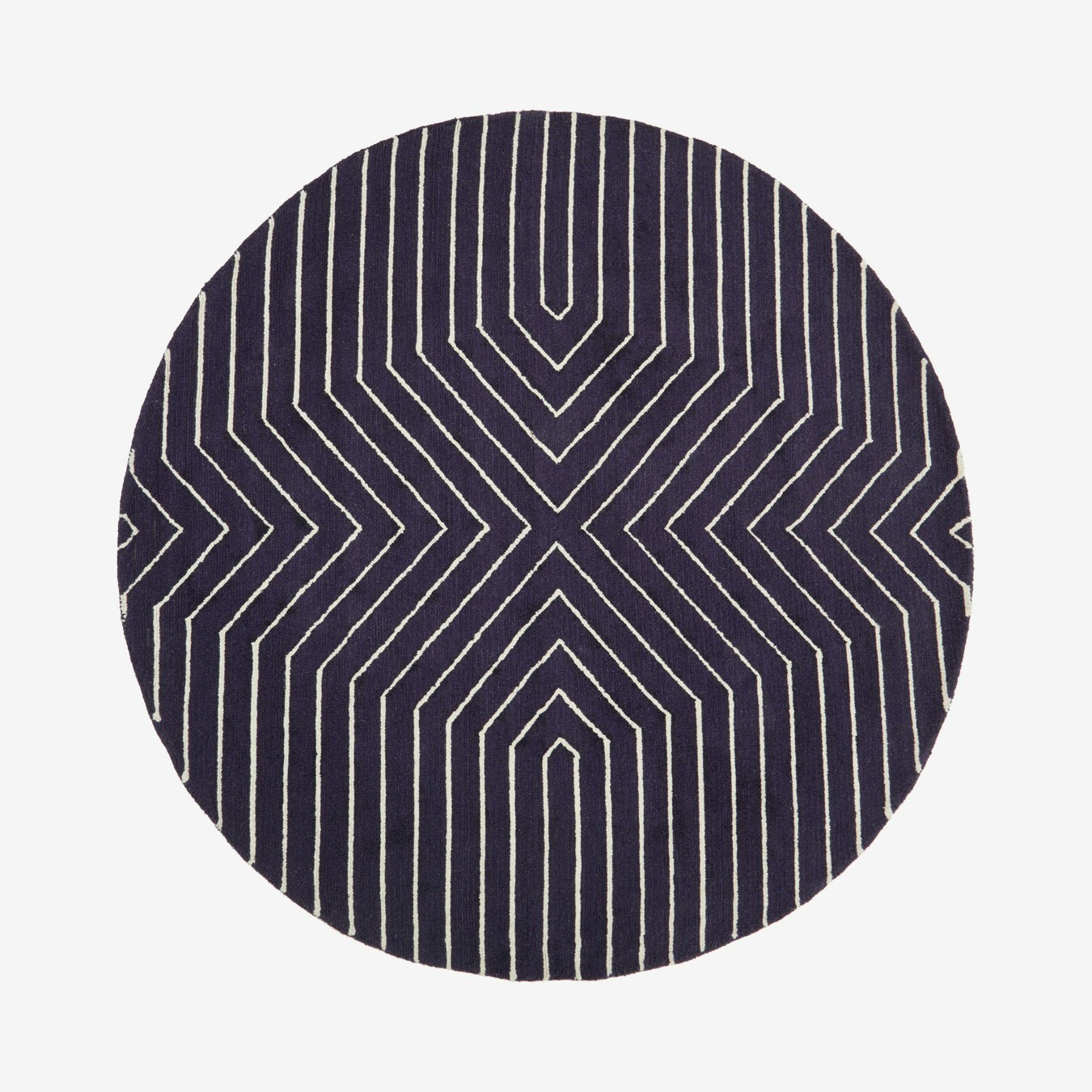 Bosie Moyo Round Area Rug - Blue / White by Fifty Five South