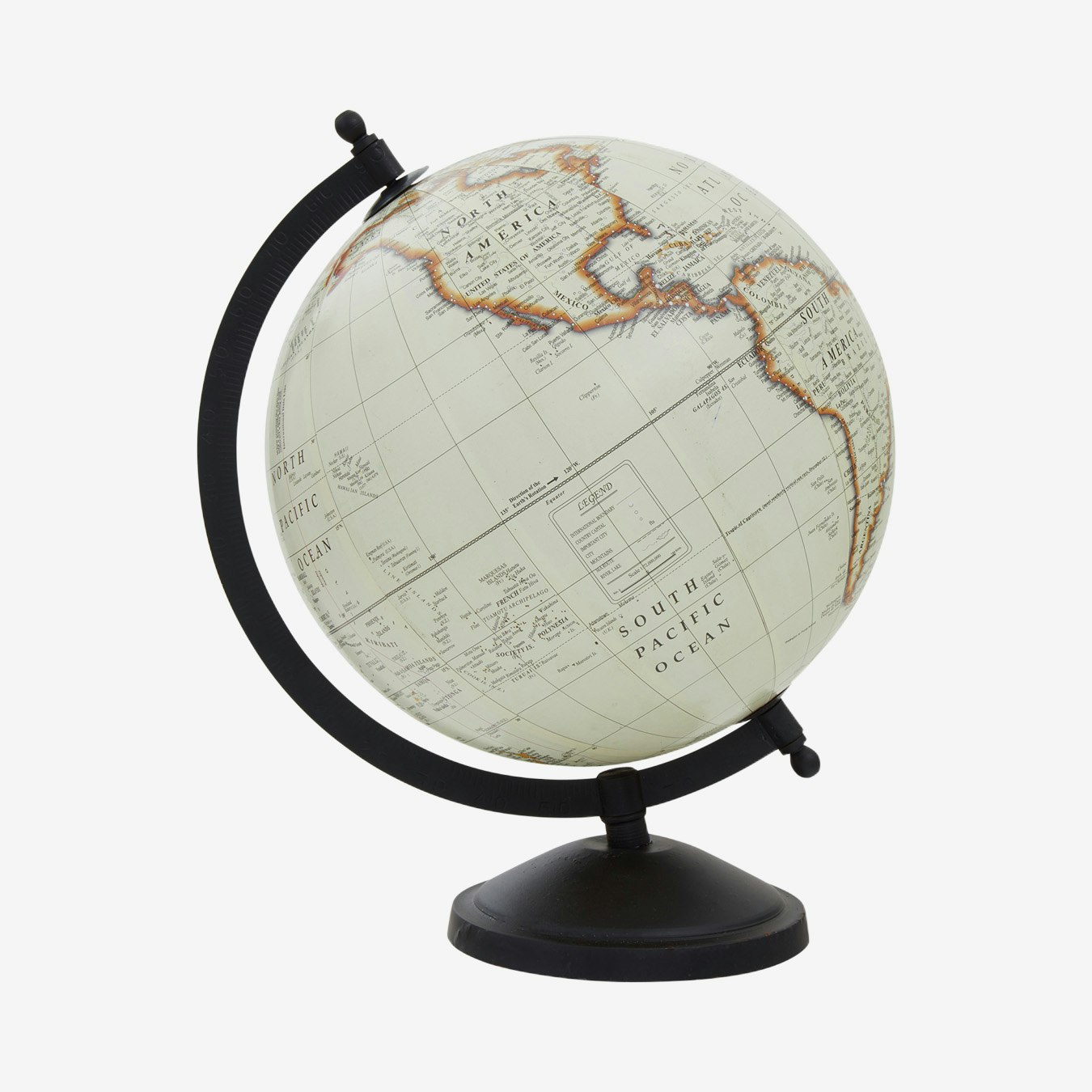 Churchill Globe - Antique White / Matte Black by Fifty Five South