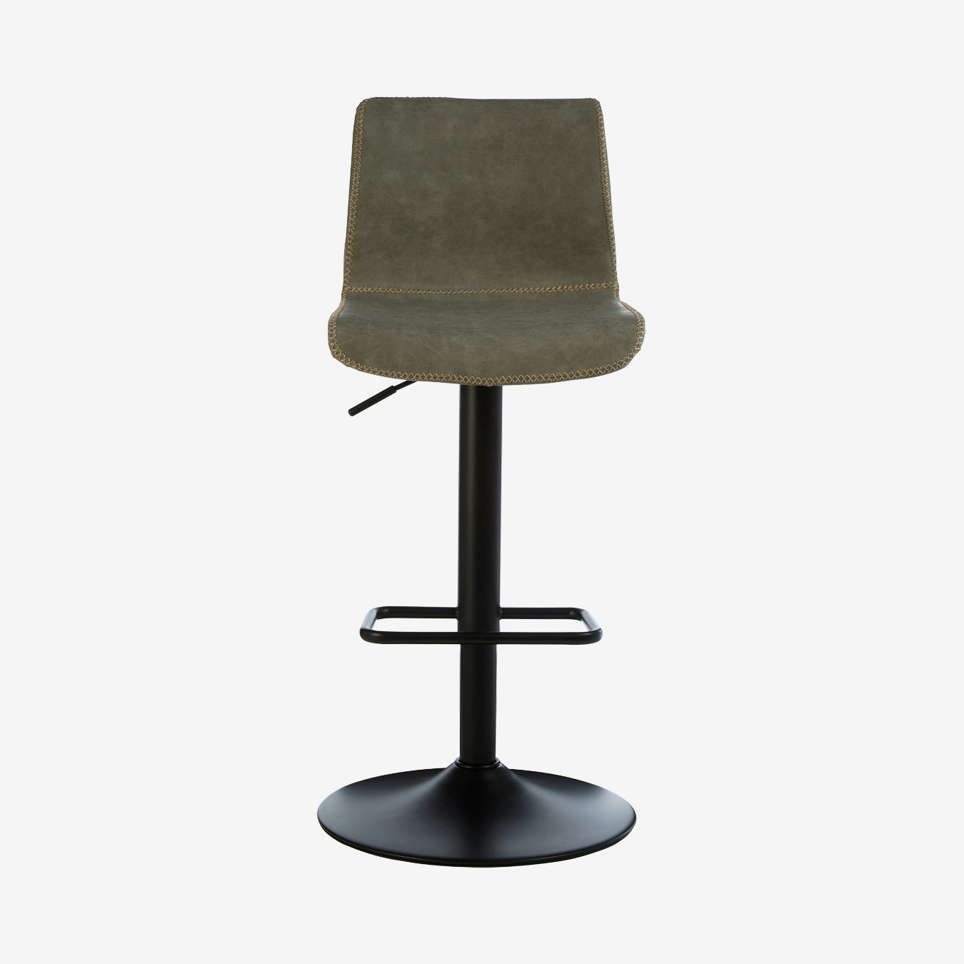 Dalston Adjustable Leather Bar Stool - Vintage Ash by Fifty Five South