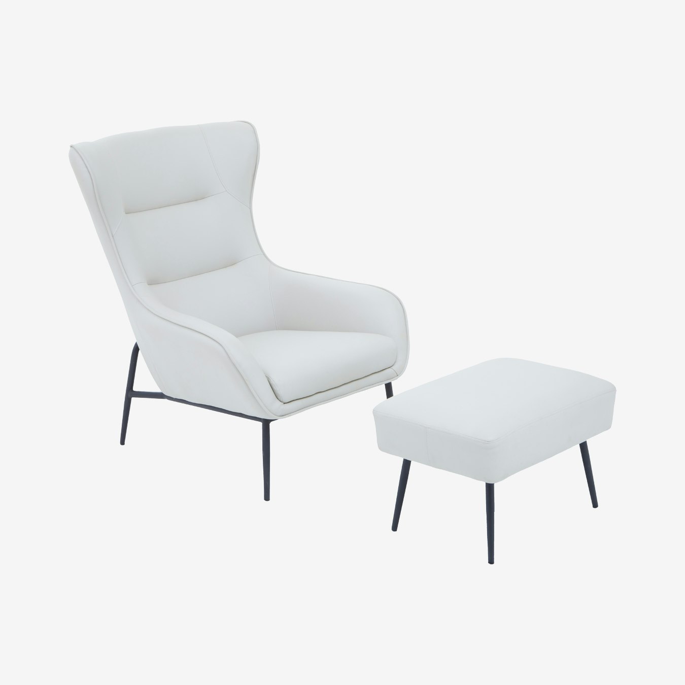 Kaiko Chair & Footstool - Stone by Fifty Five South