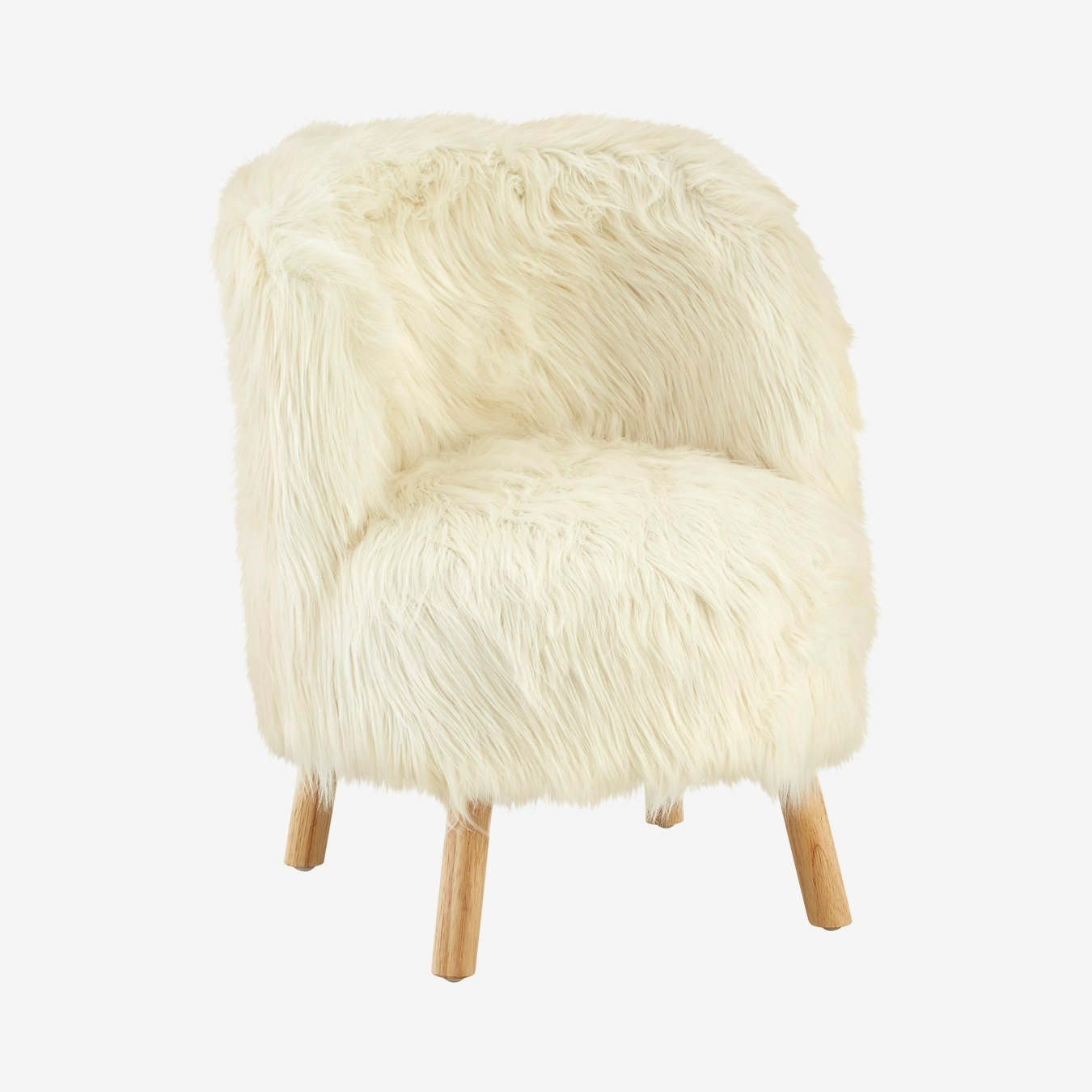 Kids Faux Fur Chair - White by Fifty Five South