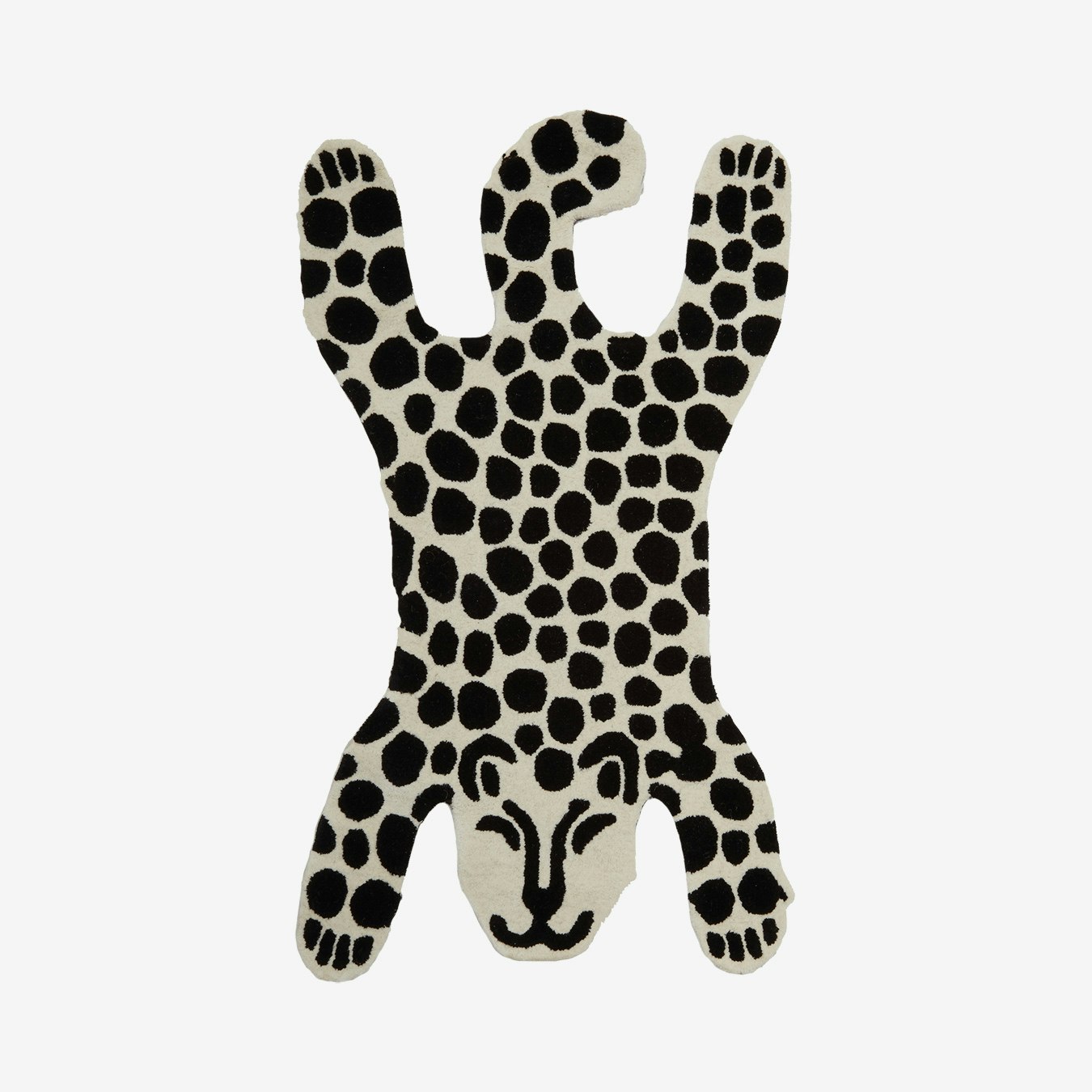 Kids Leopard Rug - Black / White by Fifty Five South