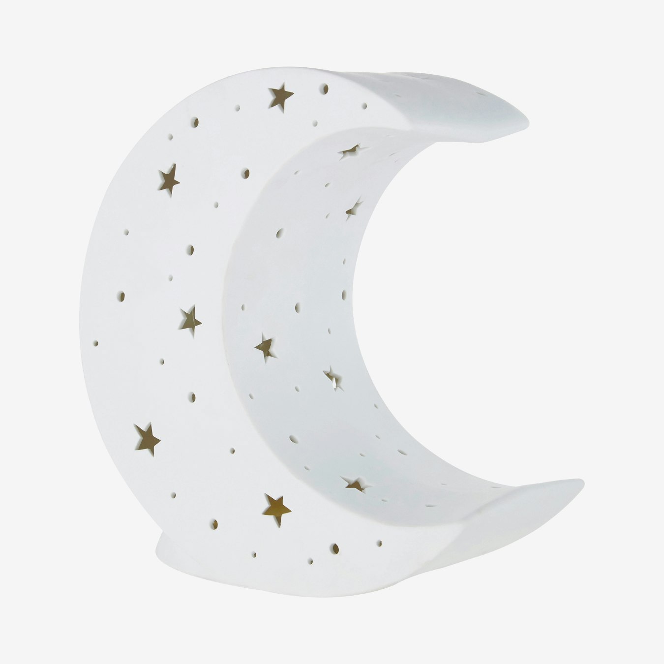 Kids Moon Ceramic Night Light - White by Fifty Five South