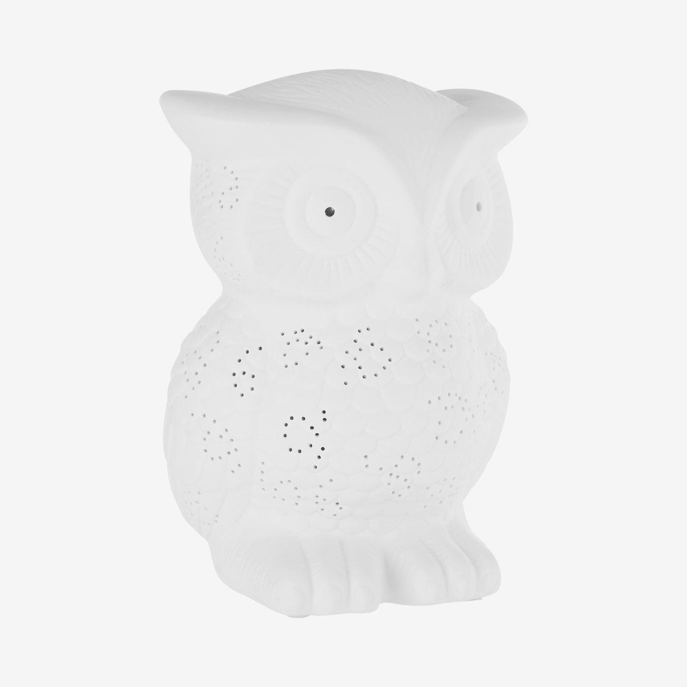 Kids Owl Ceramic Night Light - White by Fifty Five South