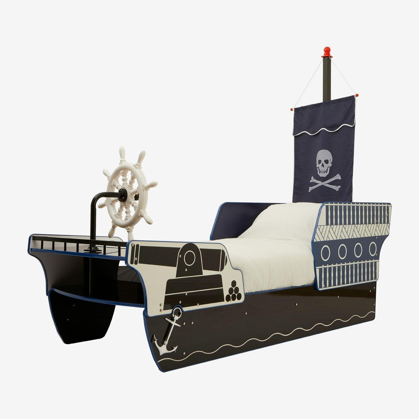 Kids Pirate Ship Bed - Black / Blue by Fifty Five South