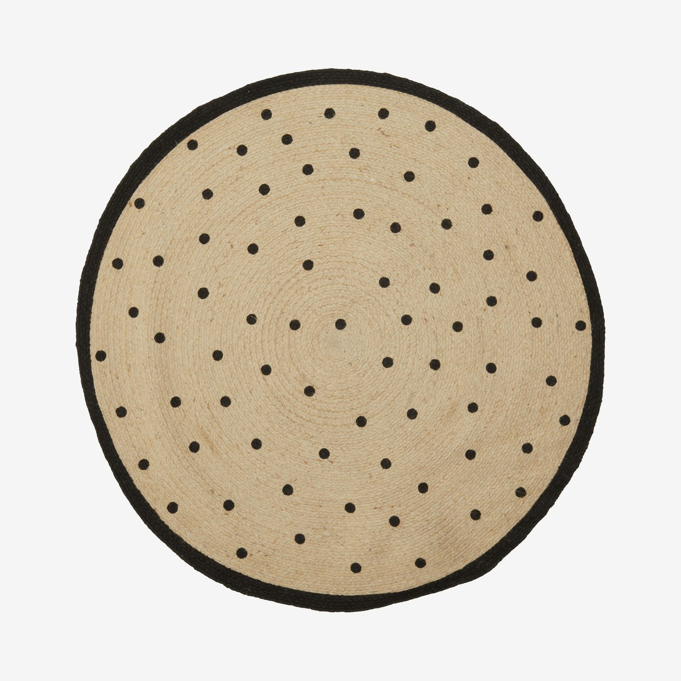 Kids Round Spotted Rug - Cream / Black by Fifty Five South