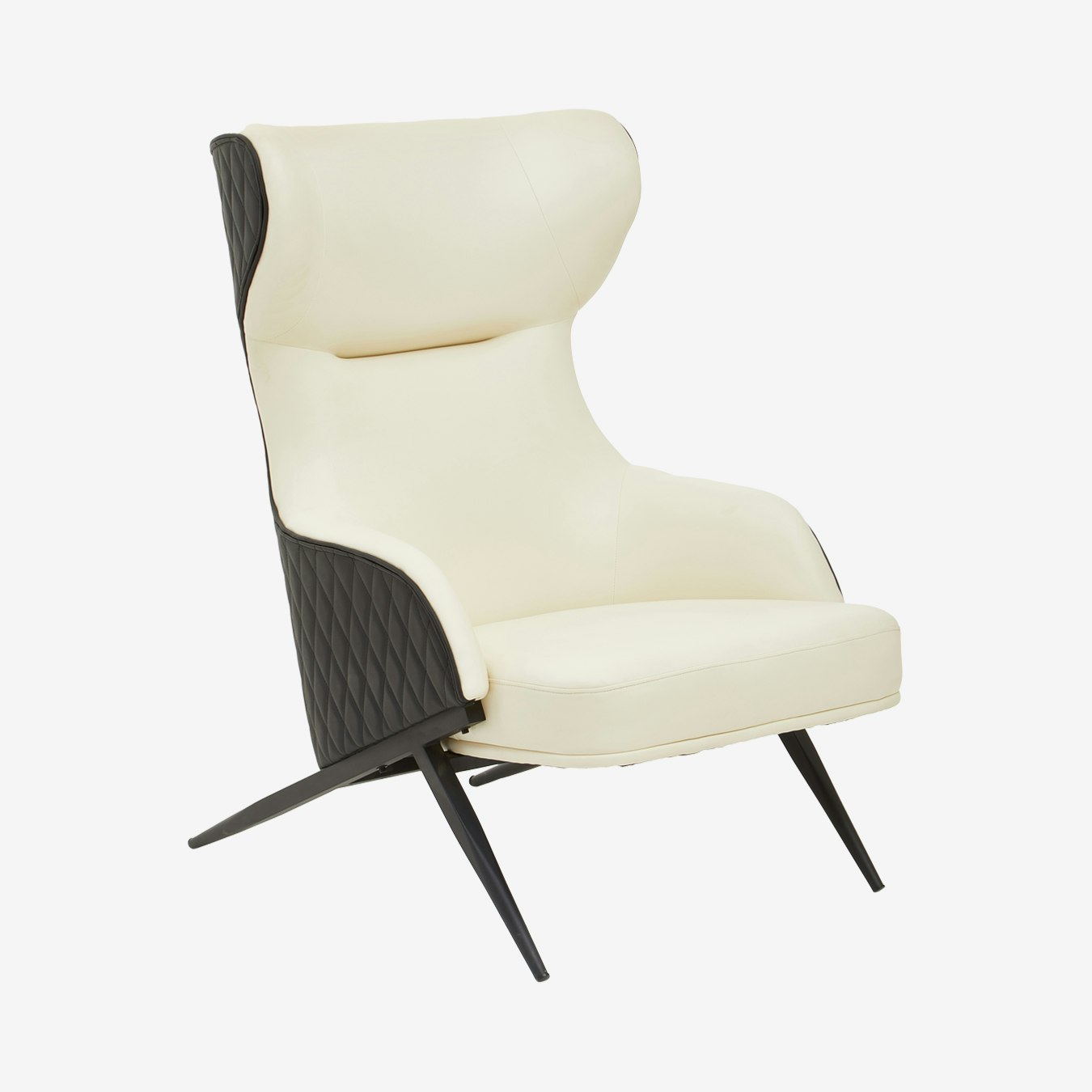 Kiev Arm Chair - Ivory / Black by Fifty Five South