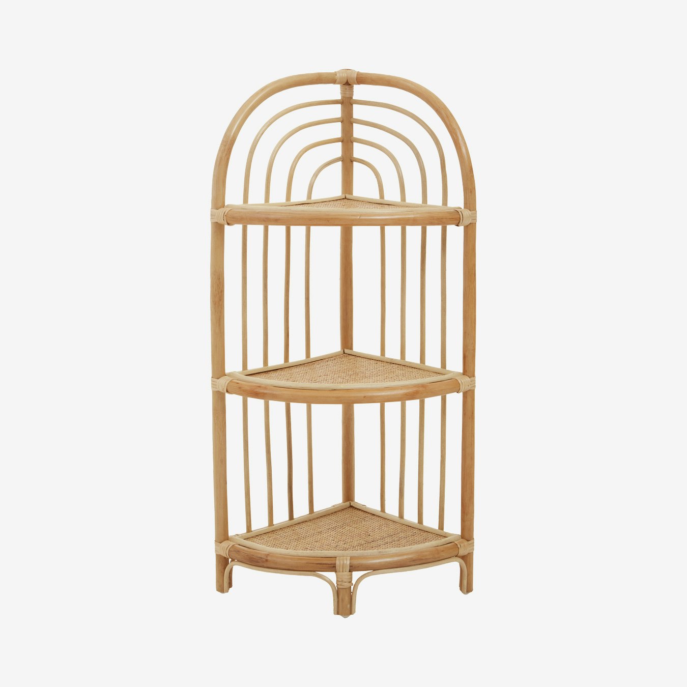 Mataram 3-Tier Triangular Rattan Shelf Unit by Fifty Five South