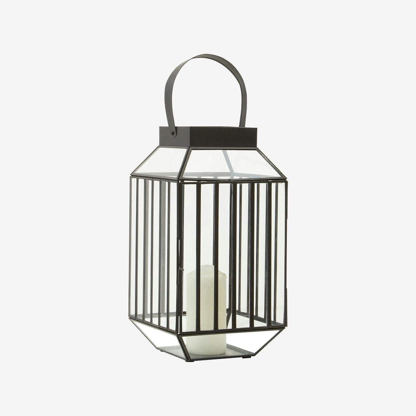 Preston Caged Lantern - Antique Black by Fifty Five South
