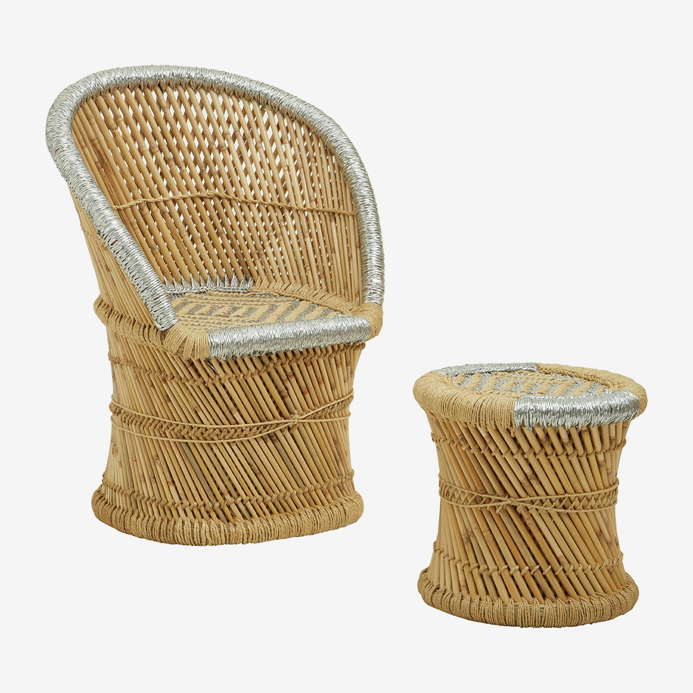 Rowan Rope Chair & Stool - Natural / Grey by Fifty Five South