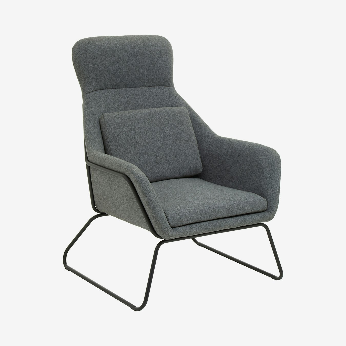 Stockholm Sled Base Lounge Chair - Grey / Black by Fifty Five South