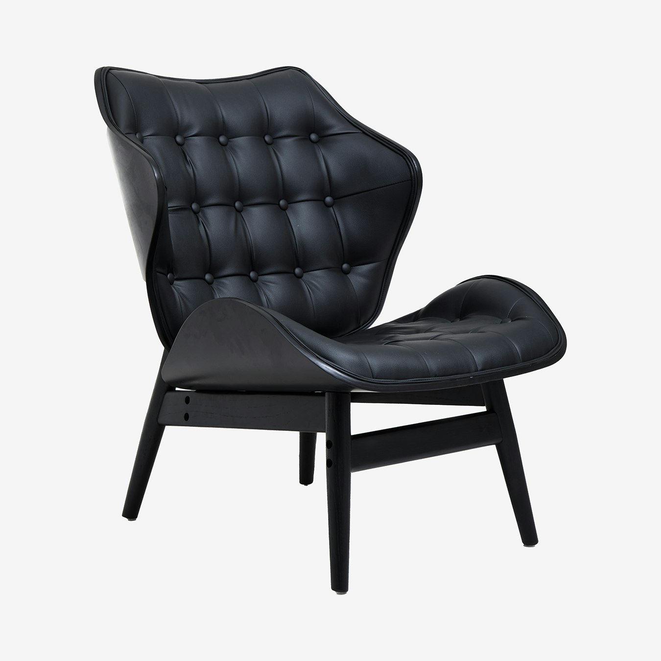 Vinsi Winged Back Chair - Black by Fifty Five South
