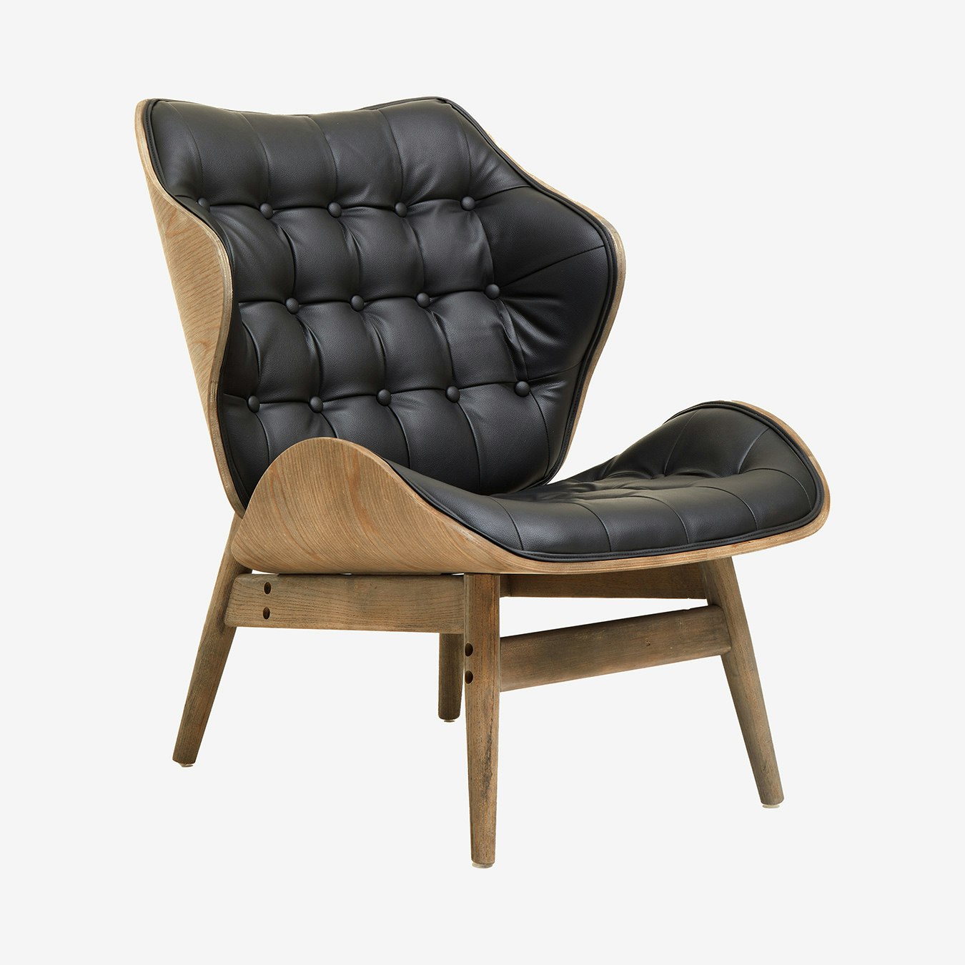 Vinsi Winged Back Chair - Black / Natural by Fifty Five South