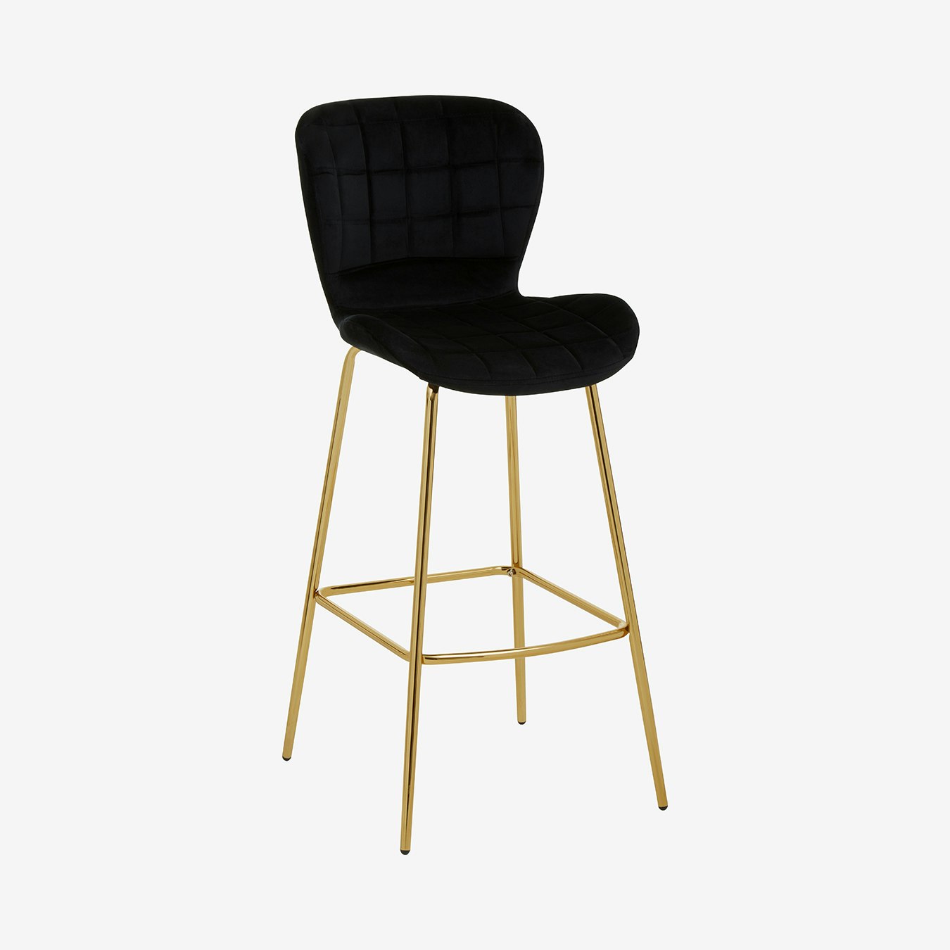Warton Velvet Bar Chair - Black / Gold by Fifty Five South