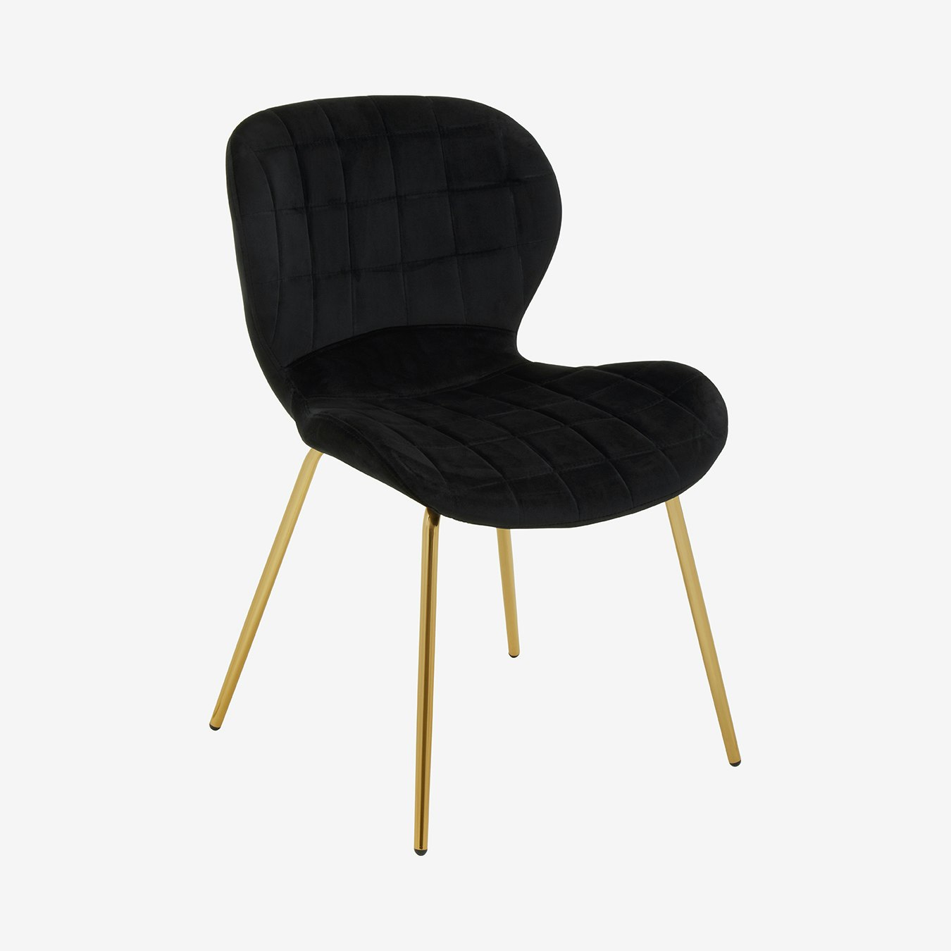 Warton Velvet Dining Chair - Black / Gold by Fifty Five South