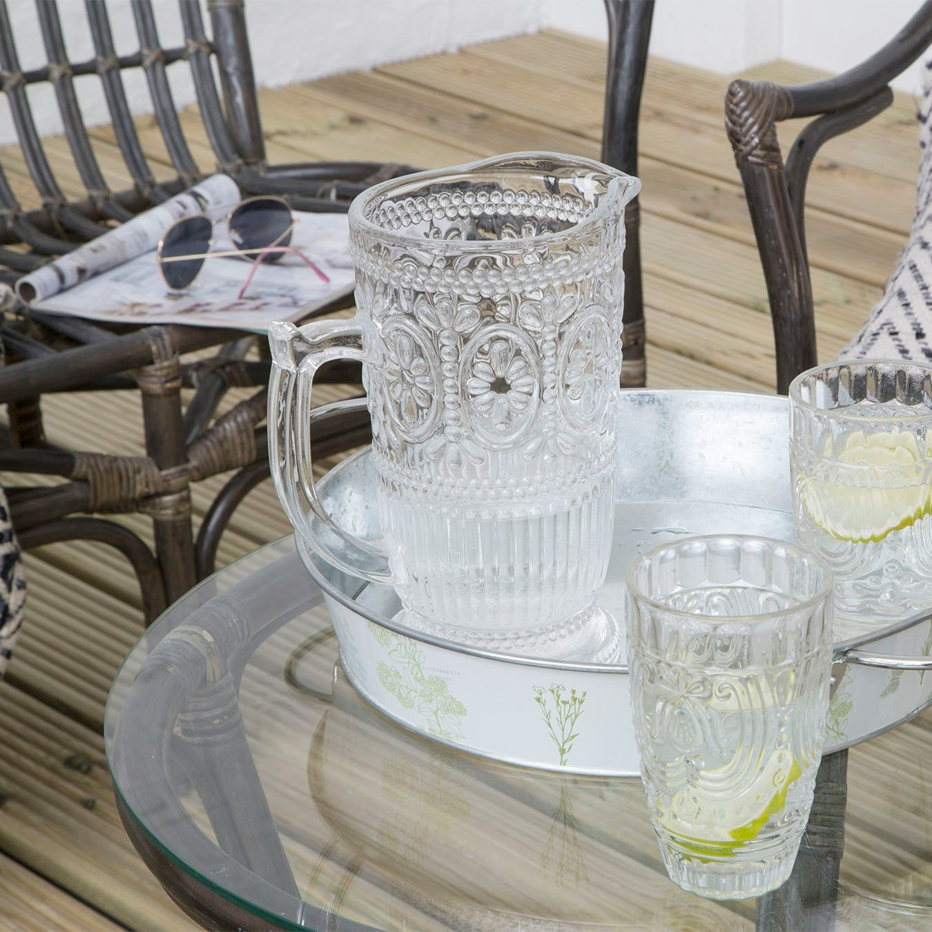 Fleur Glass Pitcher by Fifty Five South