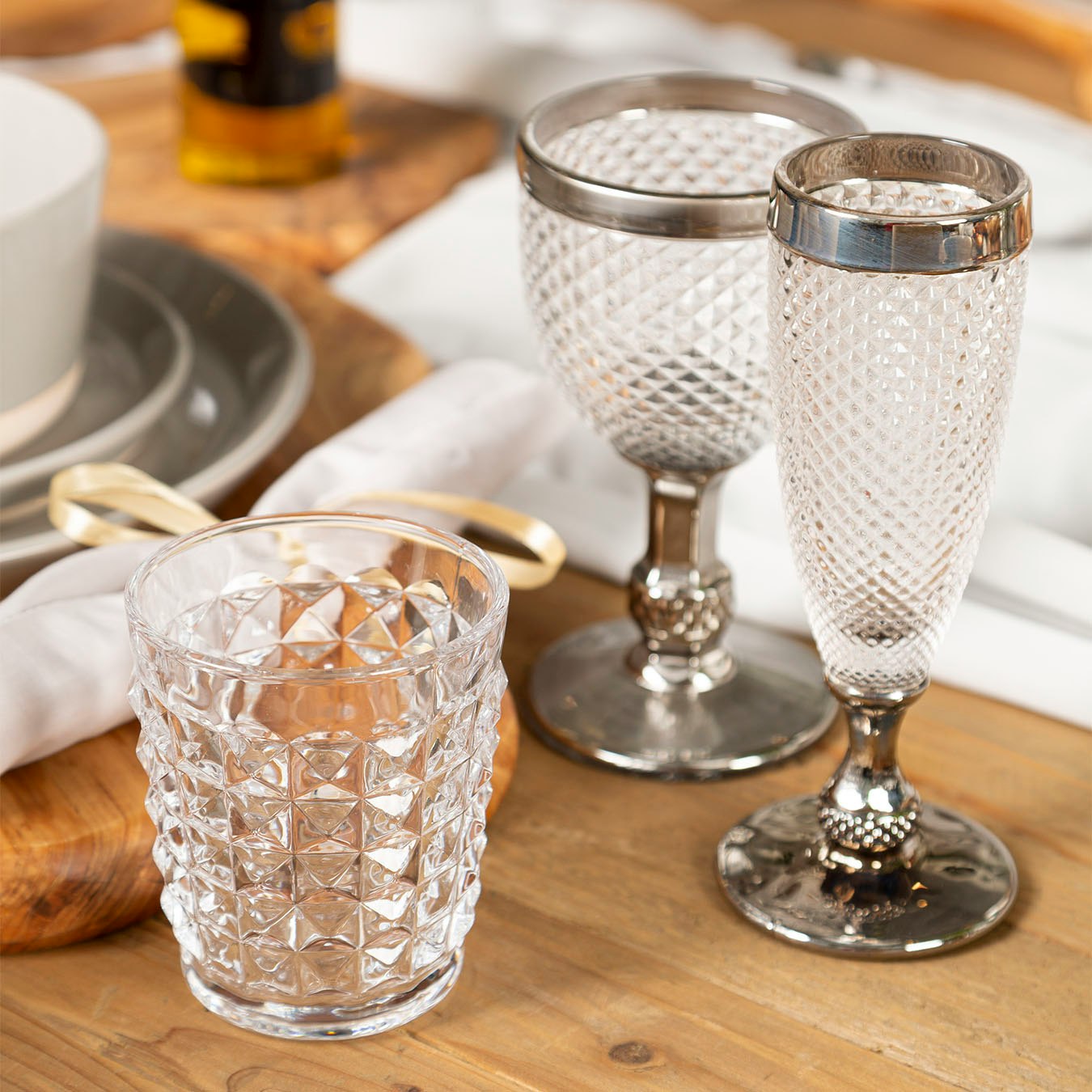 Pyramid Tumblers - Clear - Set of 4 by Fifty Five South
