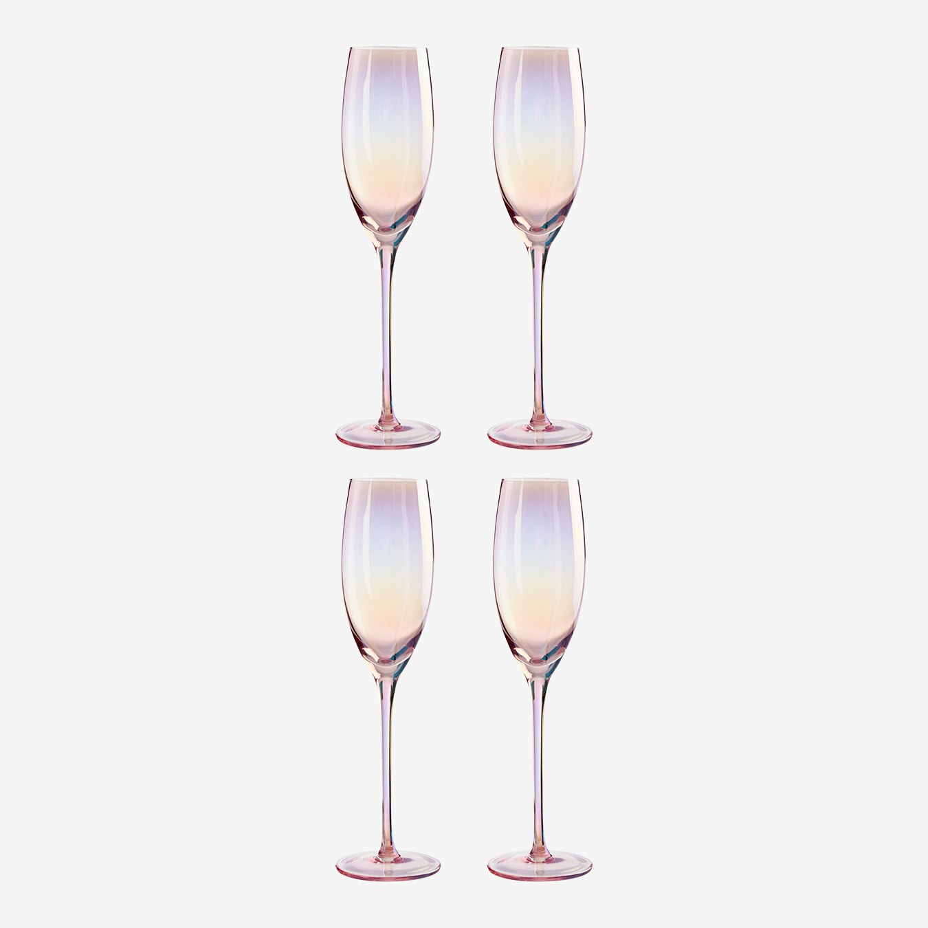 Frosted Champagne Glasses - Set of 4 by Fifty Five South