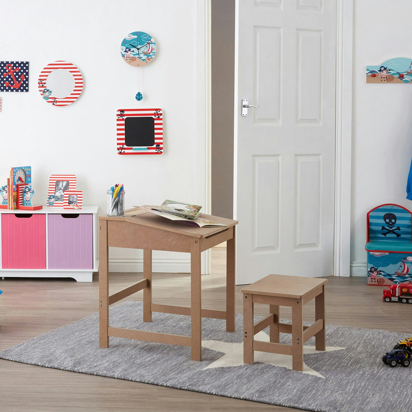 Children's Desk and Stool - Natural by Fifty Five South