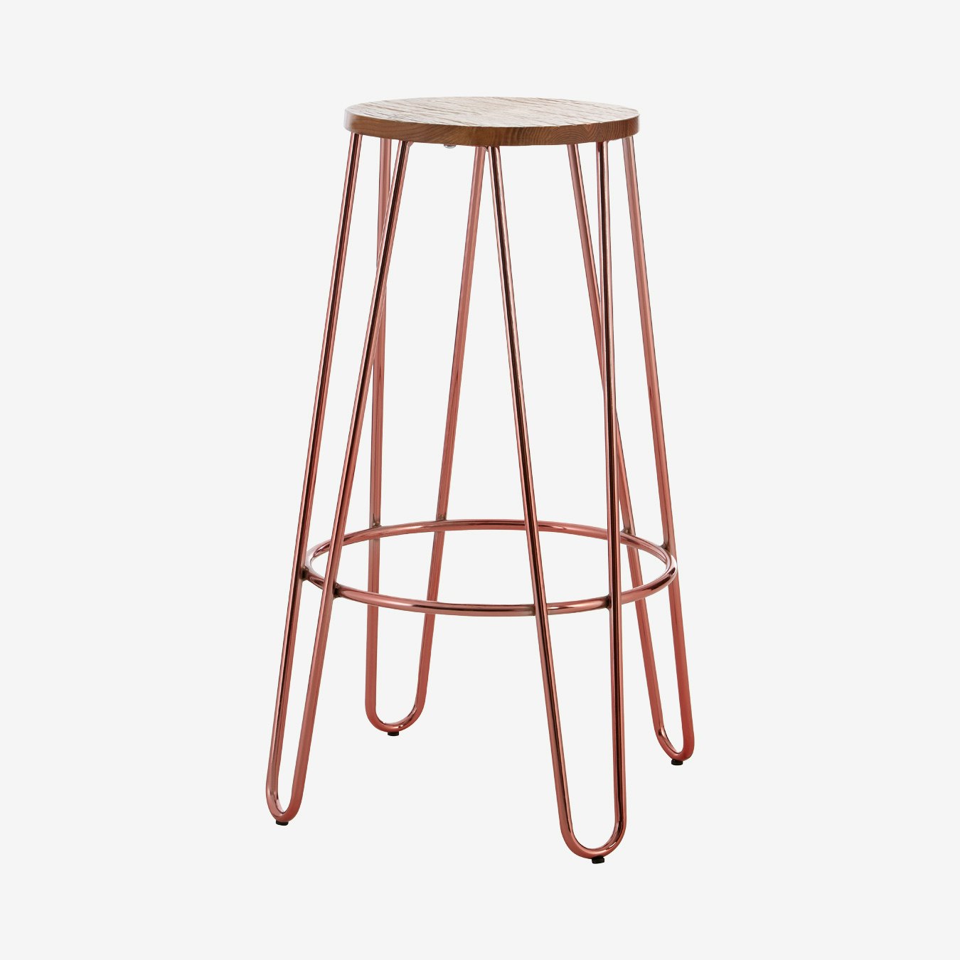 District Hairpin Backless Bar Stool - Rose Gold by Fifty Five South