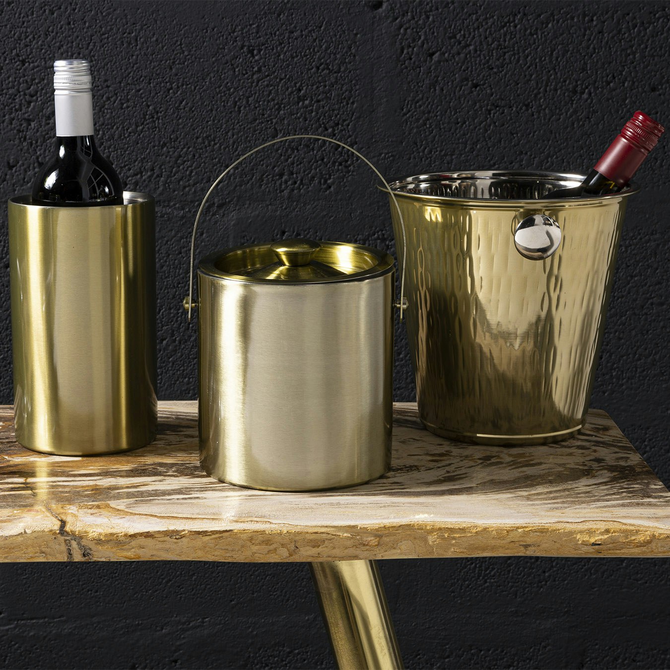 Mixology Ice Bucket with Lid - Brass by Fifty Five South