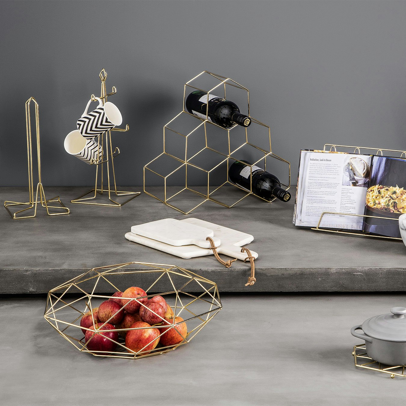 Vertex 6-Bottle Wine Rack - Gold by Fifty Five South