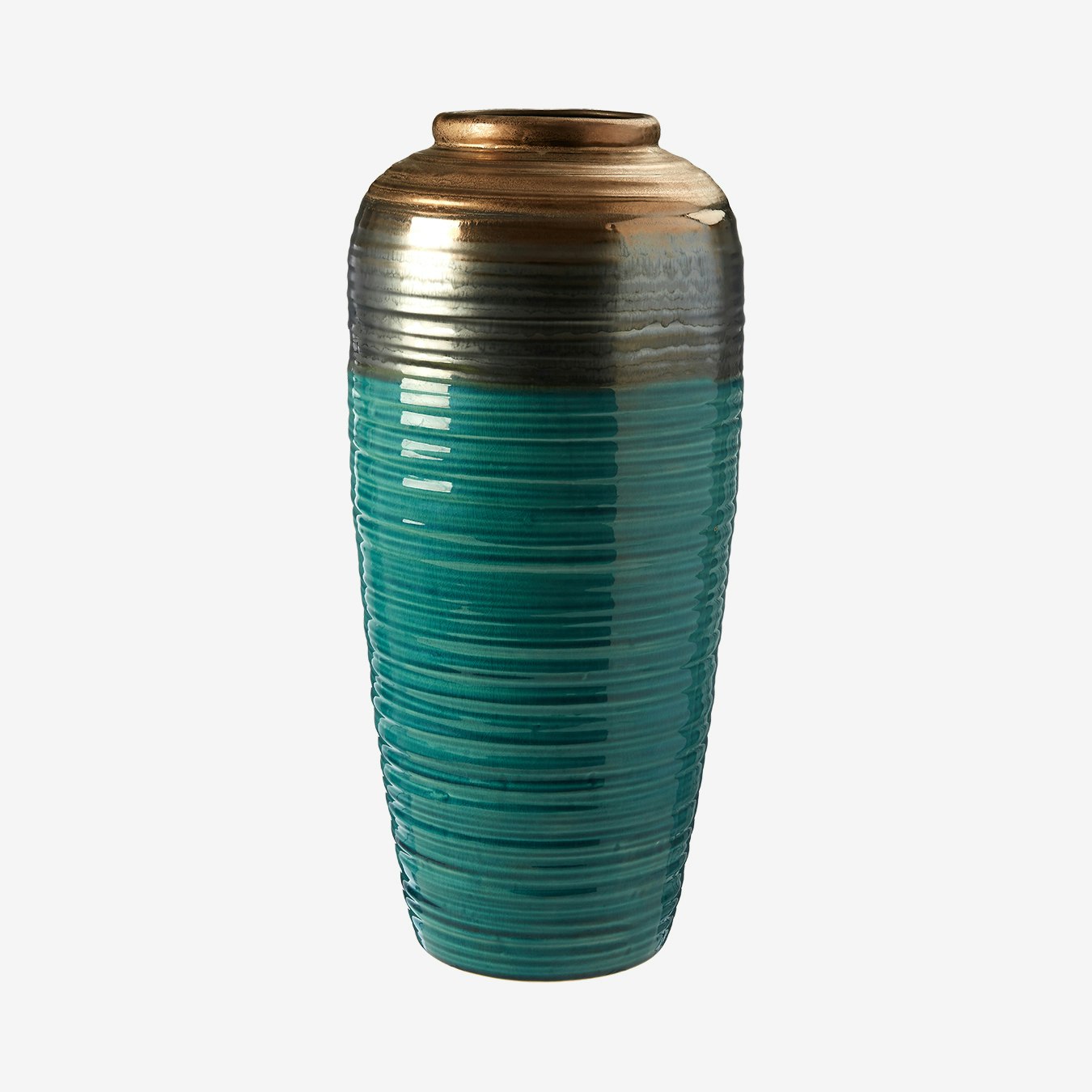 Capri Vase - Gold / Blue - Ceramic by Fifty Five South